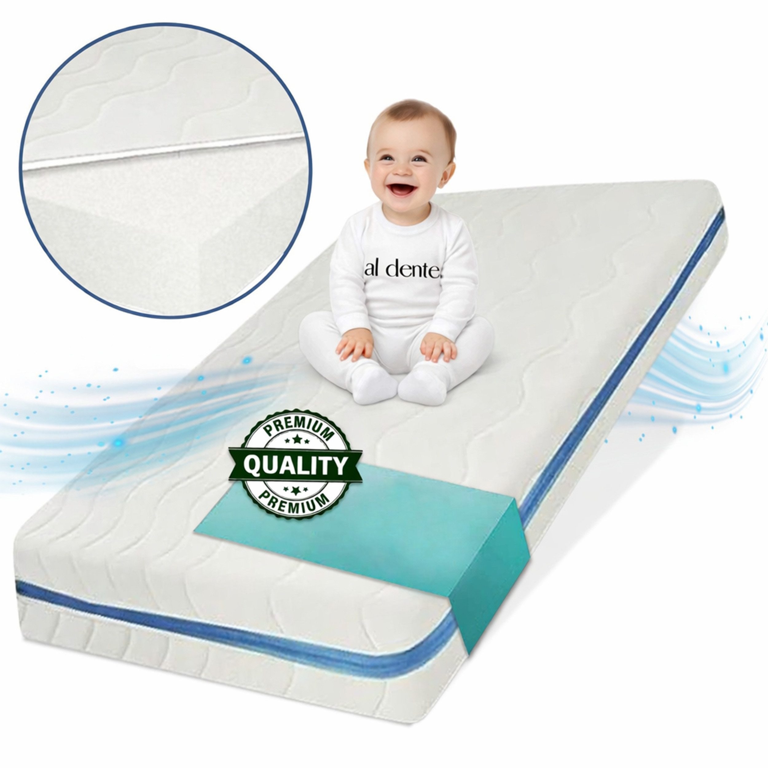 Kindermatratze Easy Active Kaltschaummatratze 90x200 cm mit Bezug, Best for Home, 8 cm hoch, (Einzelartikel, 60x120 70x140 80x160 80x180 90x200 140x200 180x200 cm), Schaumstoffmatratze, Kindermatratze mit Reißverschluss
