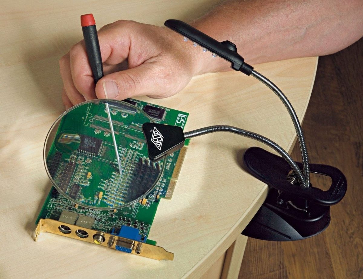 WEDO Taschenlupe Lupenlampe mit LED Vergrößerung 2+4fach schwarz