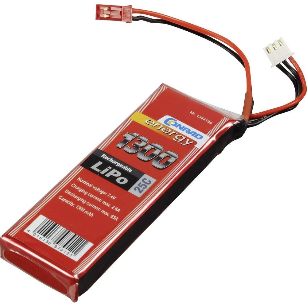 Conrad energy 7.4V 1300 mAh 25C Eco-Line LiPo-Akku Akku