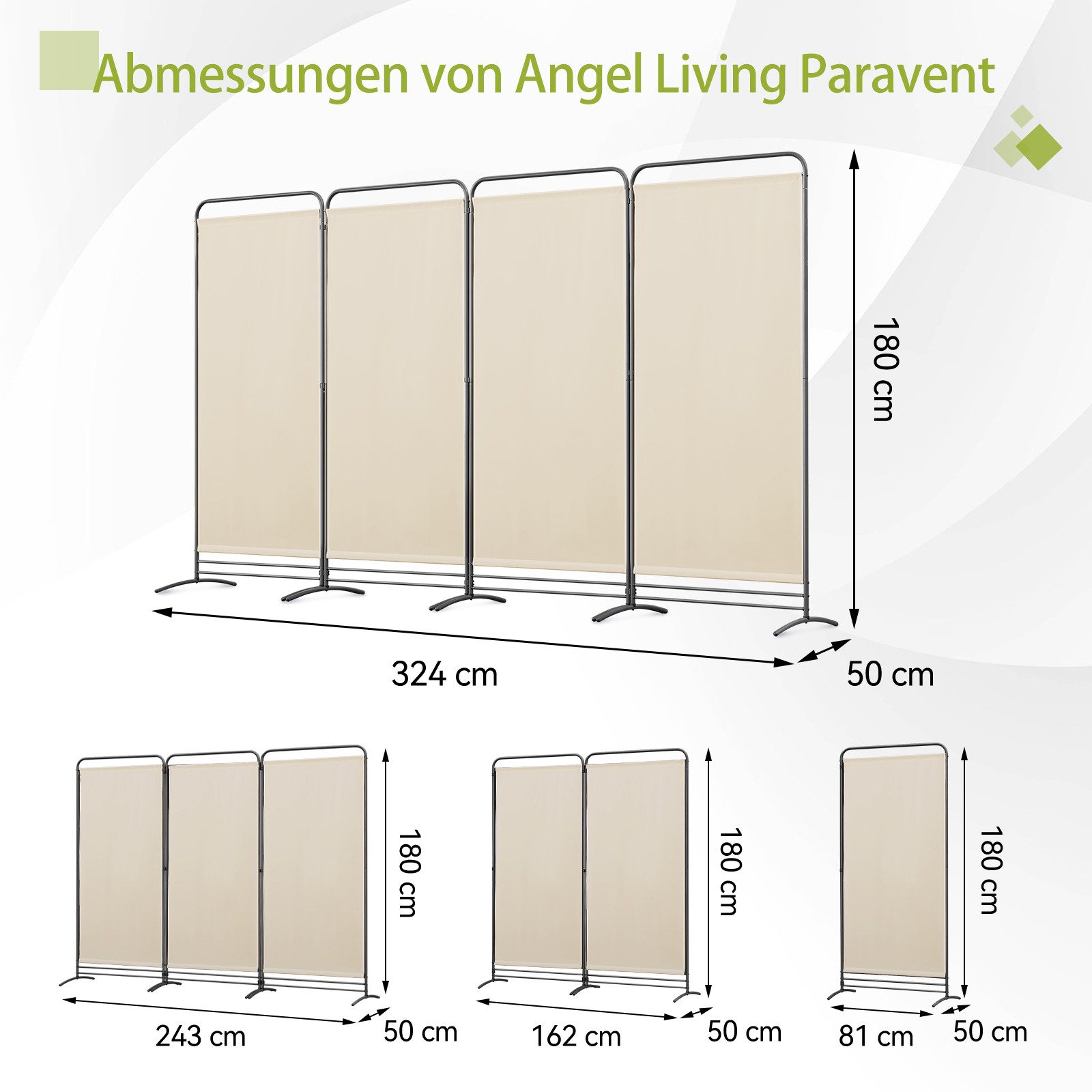 Angel Living Paravent Klappbar Raumteiler Freistehend günstig online kaufen