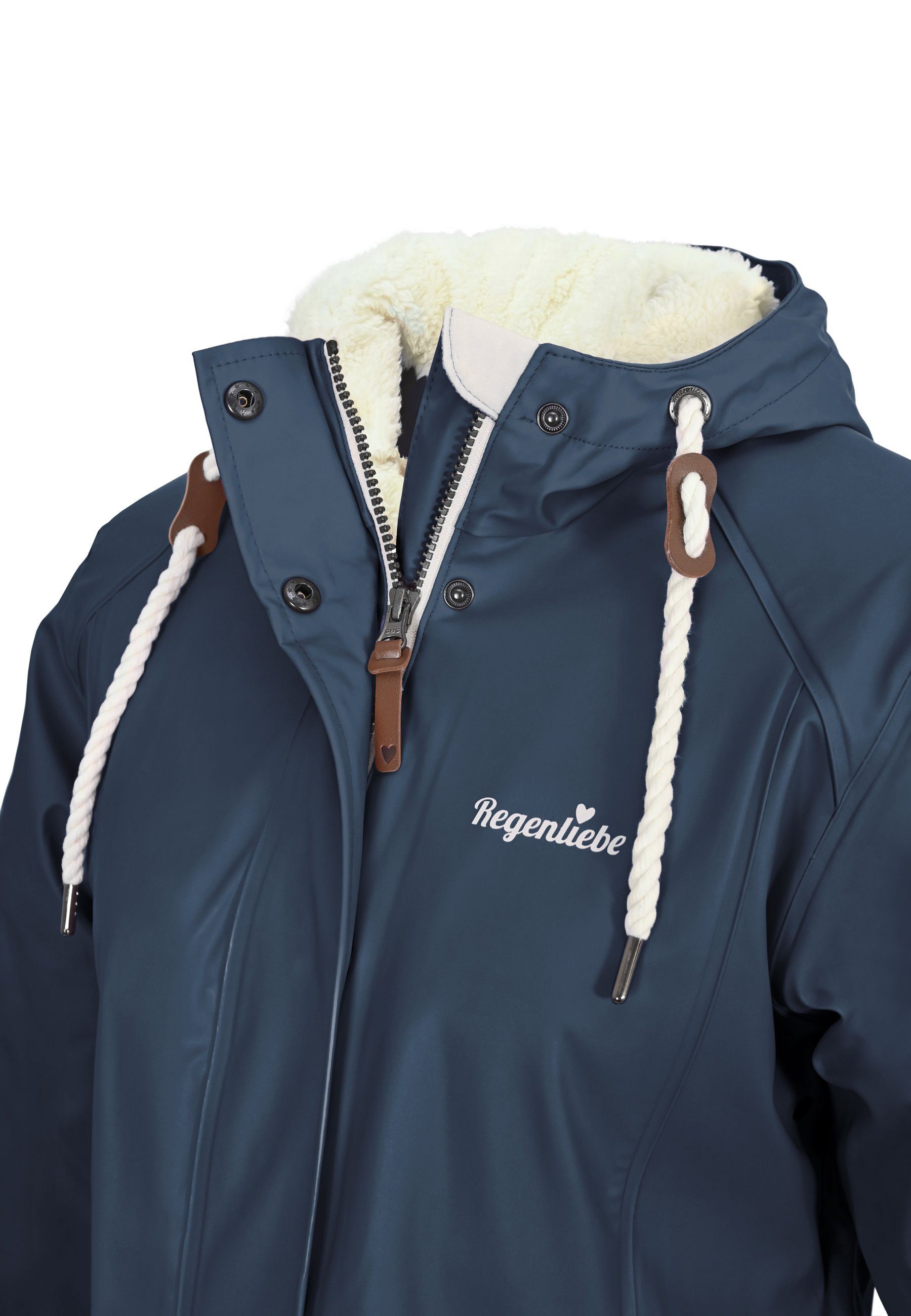 Regenliebe Winterjacke Friesennerz Regenparka mit Teddyfleece gefüttert