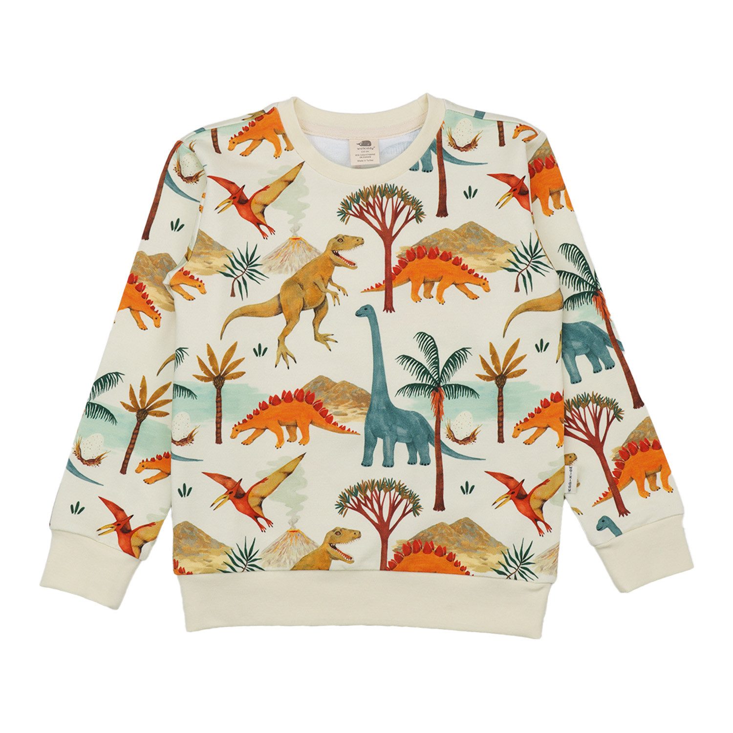 Walkiddy Sweatshirt Walkiddy Dinosaurier Kinder Bio Baumwolle GOTS Creme - Bio Baumwolle,GOTS, Kinderbekleidung,nachhaltige Klamotten