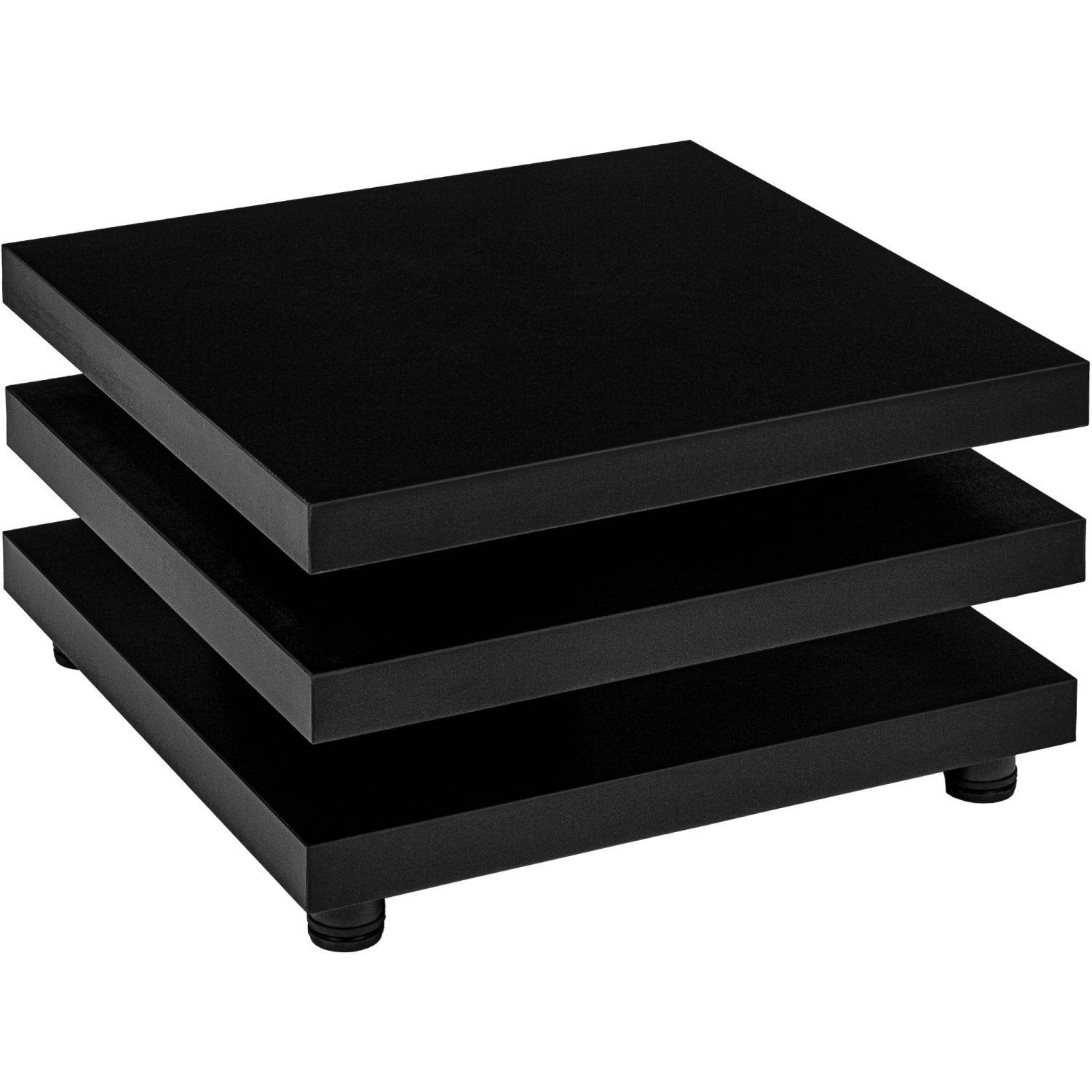 Cube-Design, Beistelltisch STILISTA 360° Matt schwenkbare Wohnzimmertisch Größenwahl Tischplatten, und Schwarz Couchtisch Sofatisch, Farb-