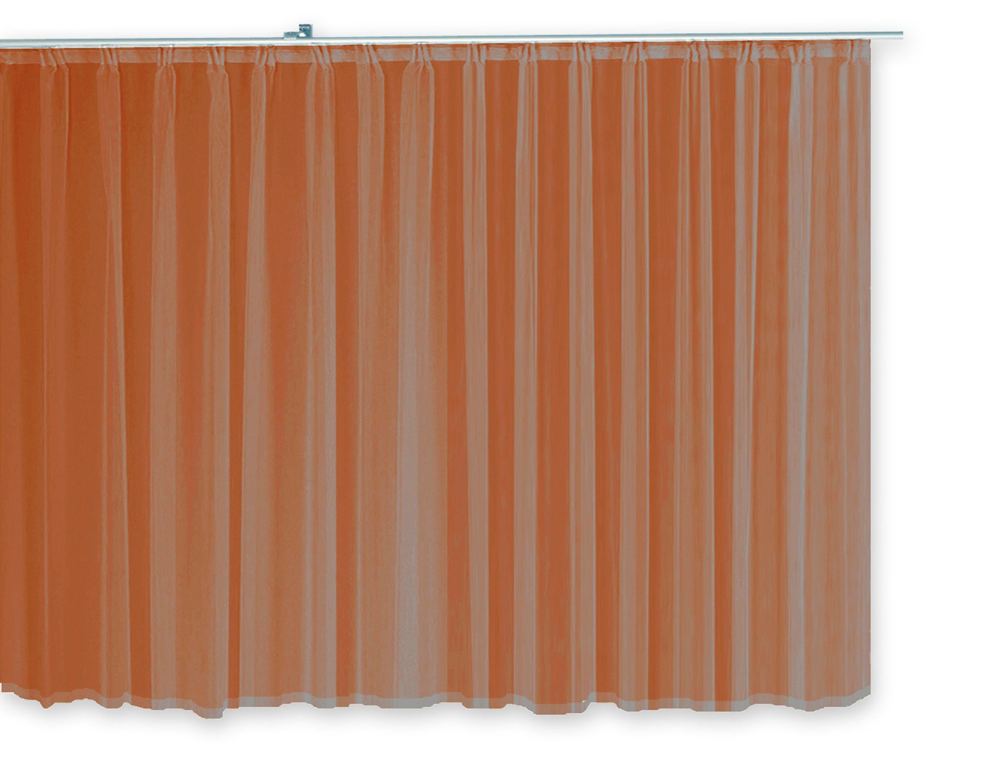 Polyester St), Dekoschal Emotion Rotbraun cm, Kräuselband Haus 500x145 und Kräuselband transparent, (1 Gardine Voile Faltenband Deko, Gardine