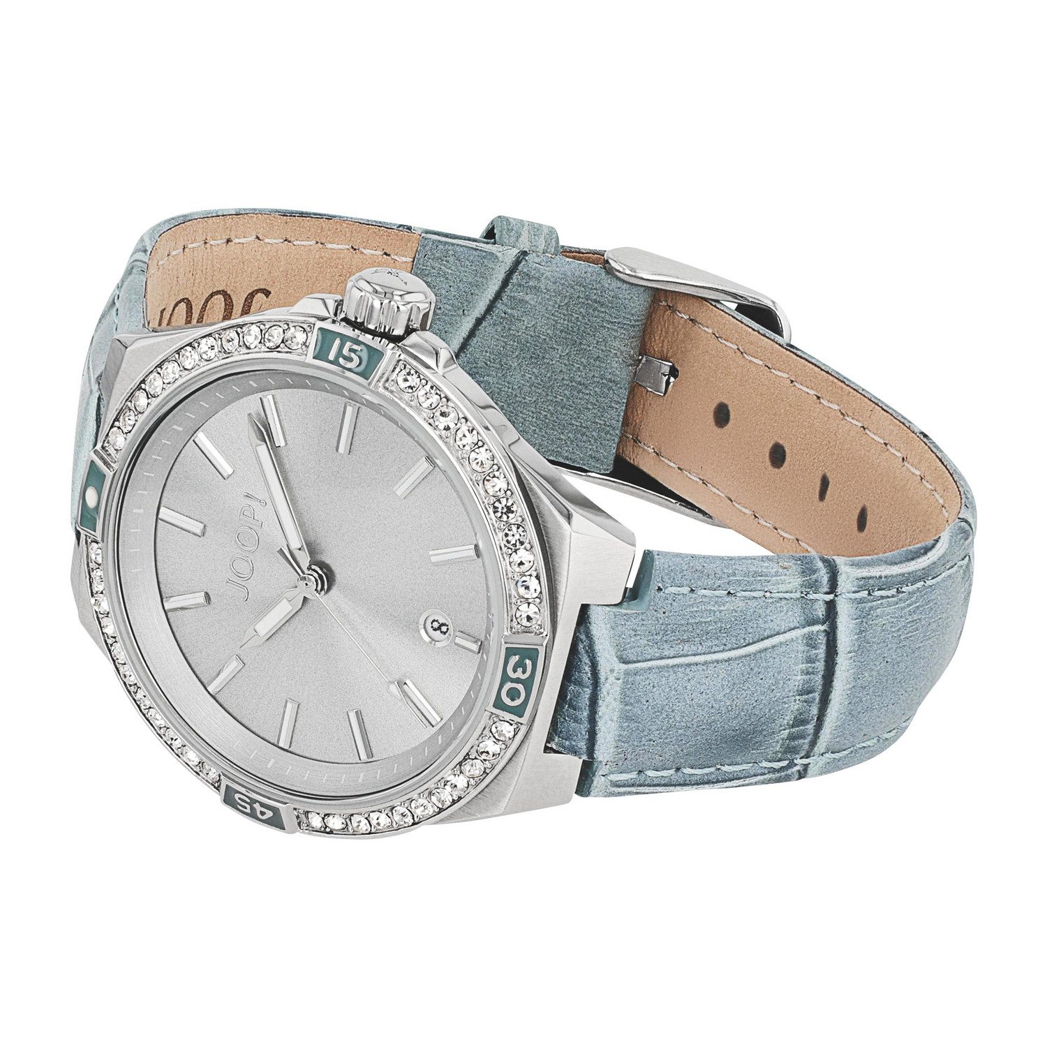 JOOP! Quarzuhr 2100484, Armbanduhr, Damenuhr, Lederarmband, analog, Jahr, Monat