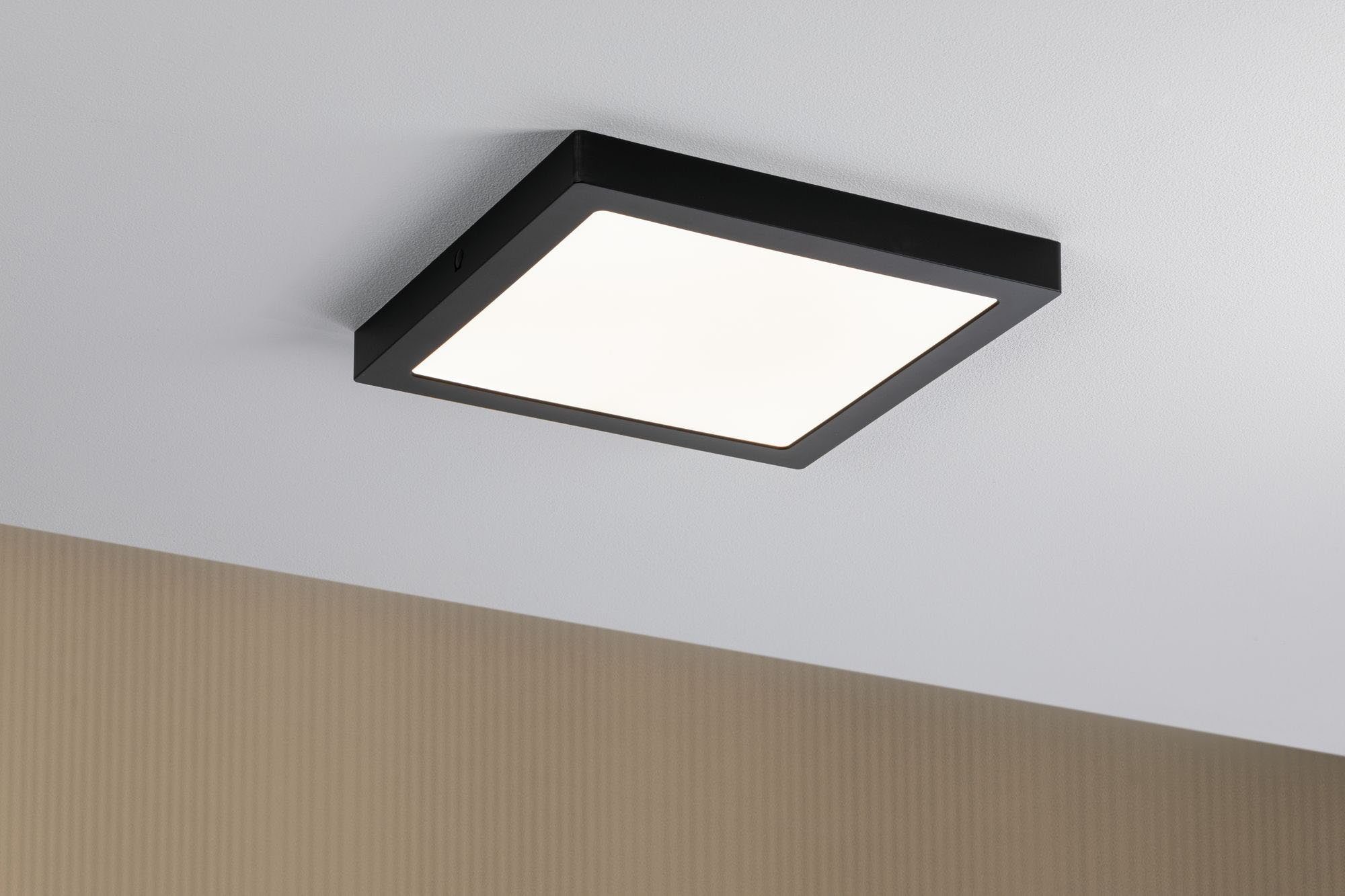 Paulmann LED LED integriert, 300x300mm fest schwarz, Deckenleuchte 16,5W eckig Warmweiß 4.000K Abia