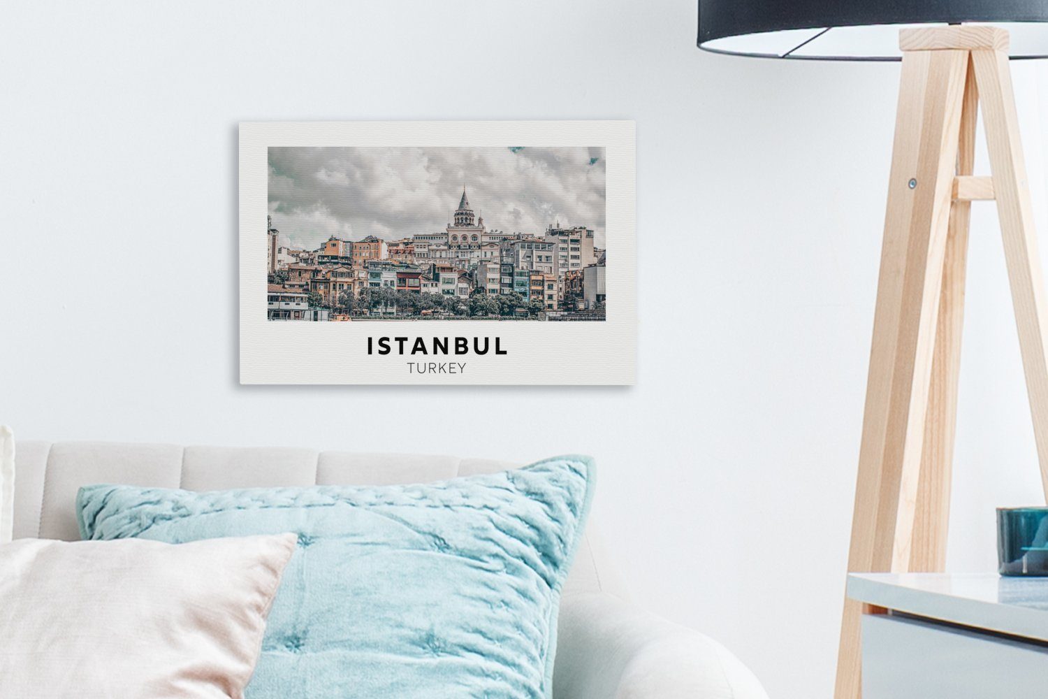 Aufhängefertig, Wandbild (1 Architektur, Leinwandbilder, Istanbul Leinwandbild OneMillionCanvasses® St), cm Wanddeko, Türkei 30x20 - -