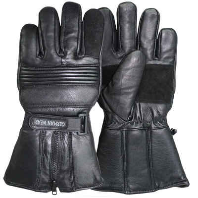 German Wear Motorradhandschuhe GW400G-M8 Winter Motorradhandschuhe Lederhandschuhe Schwarz