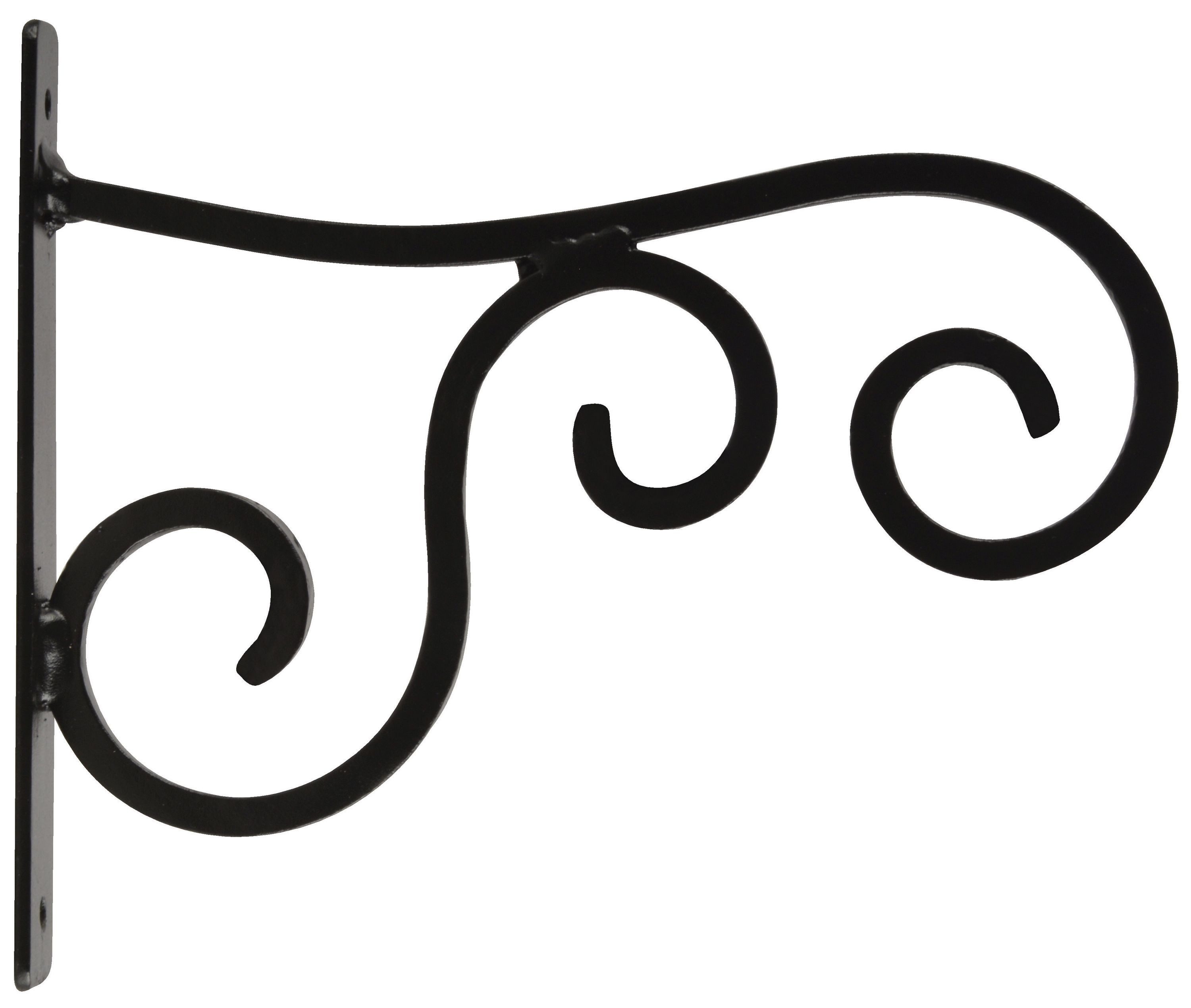 Dekowunder Wandhaken Wandhalterung im Landhausstil aus Eisen in schwarz für Hängekörbe, (1x Wandhalterung)