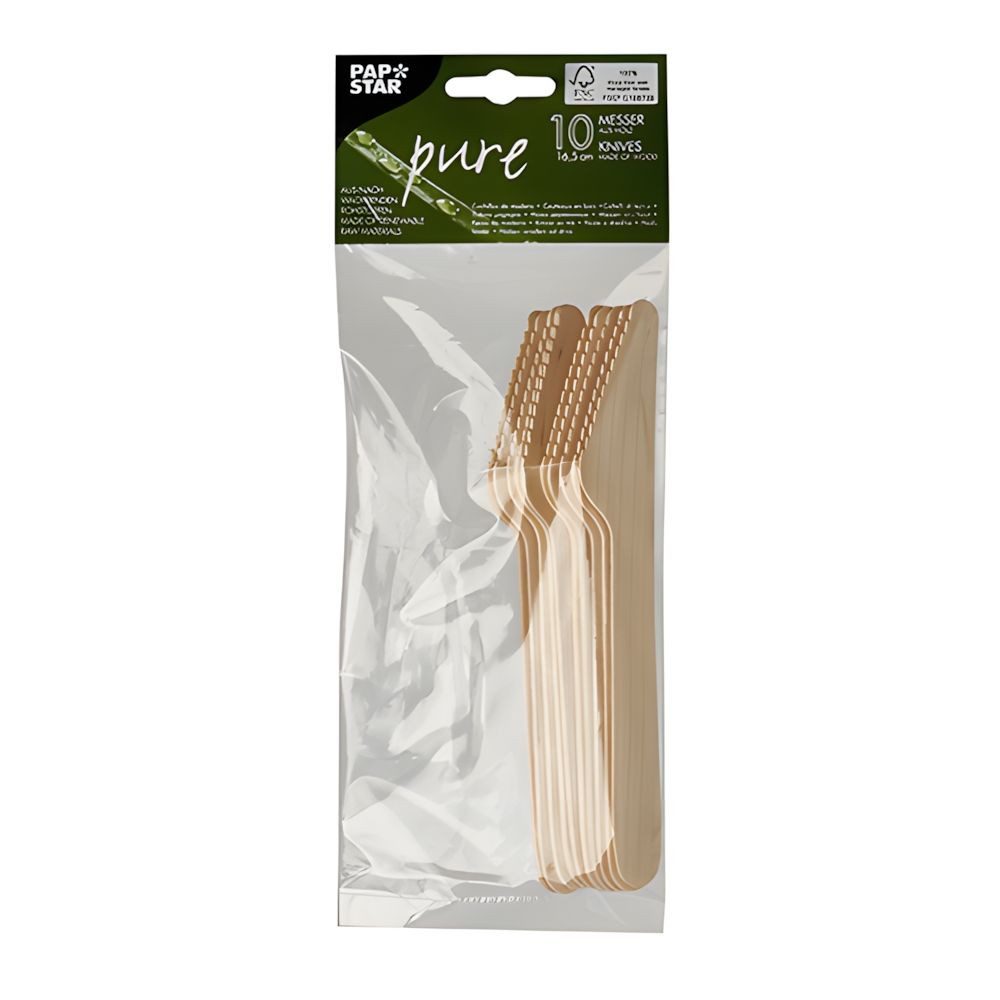 PAPSTAR Einwegmesser Messer, Holz pure 16,5 cm 150 Stk