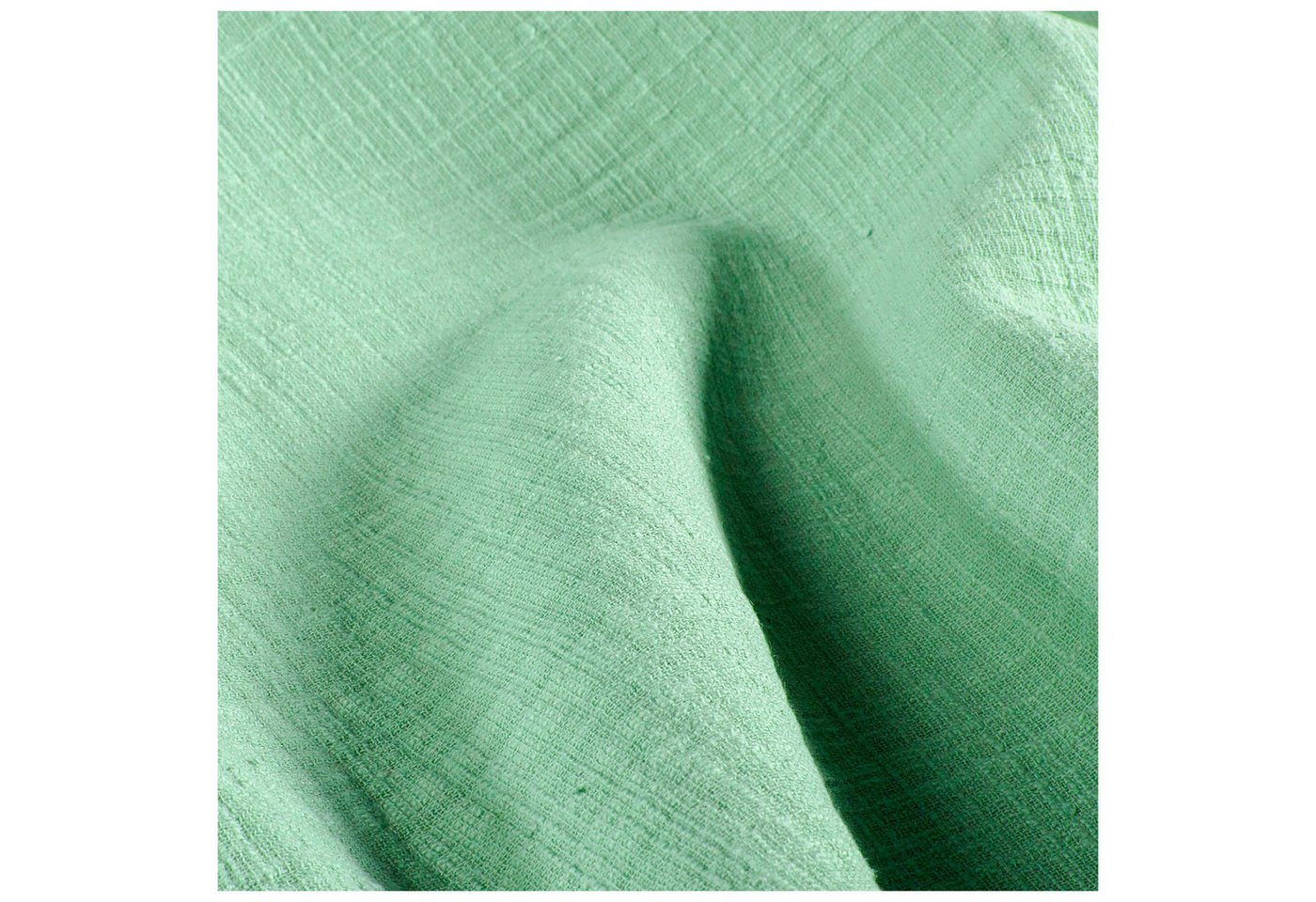 Thumbnail - maDDma Stoff Musselin Slub Double Gauze ab 1m x 1,30m unifarben Baumwollstoff, blassgrün