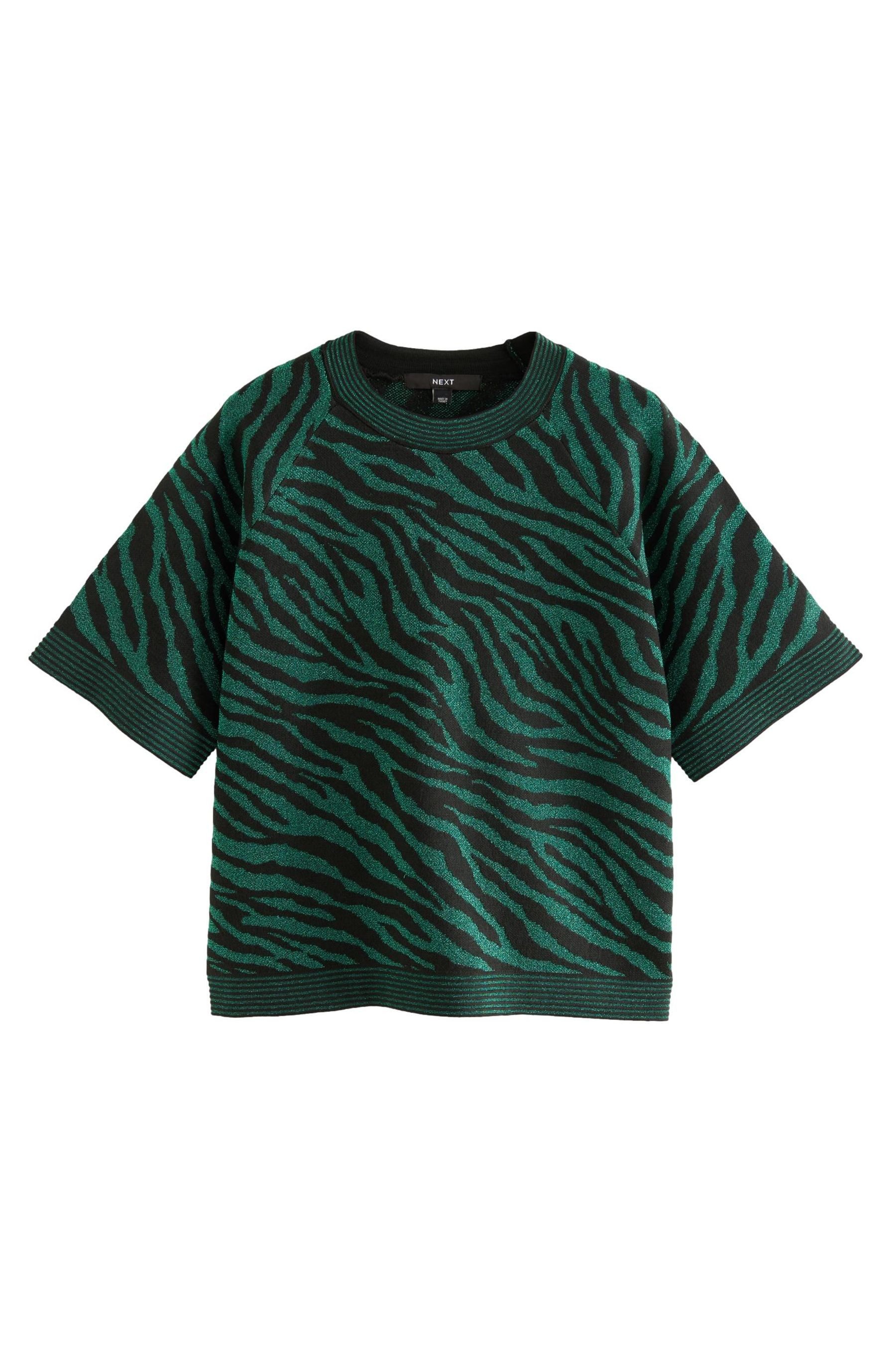 Kurzarmpullover Kurzärmliger Strickpullover Zebramuster Kombiteil