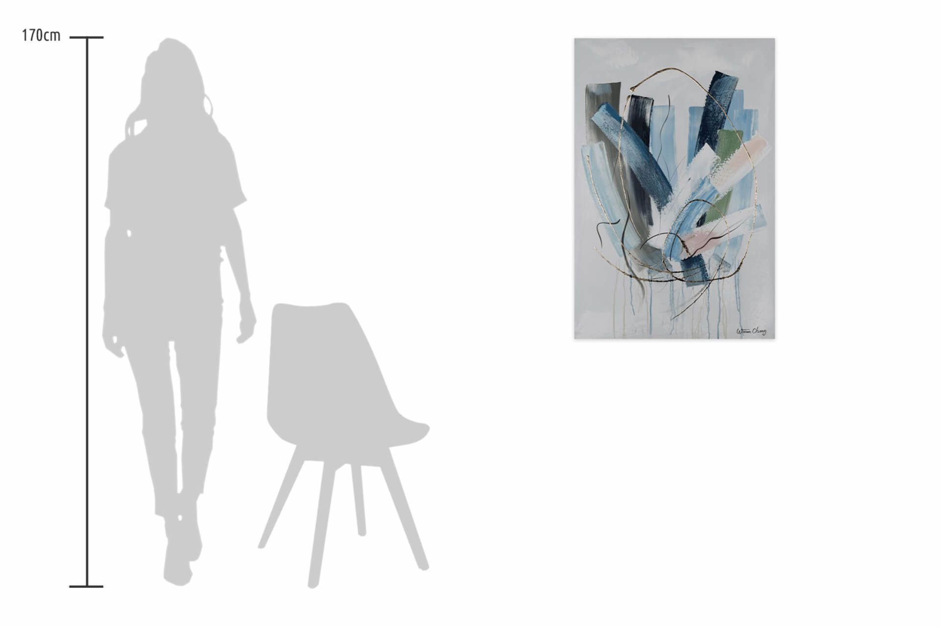 HANDGEMALT Wandbild Crystal Leinwandbild 100% 60x90 cm, World Wohnzimmer KUNSTLOFT Gemälde