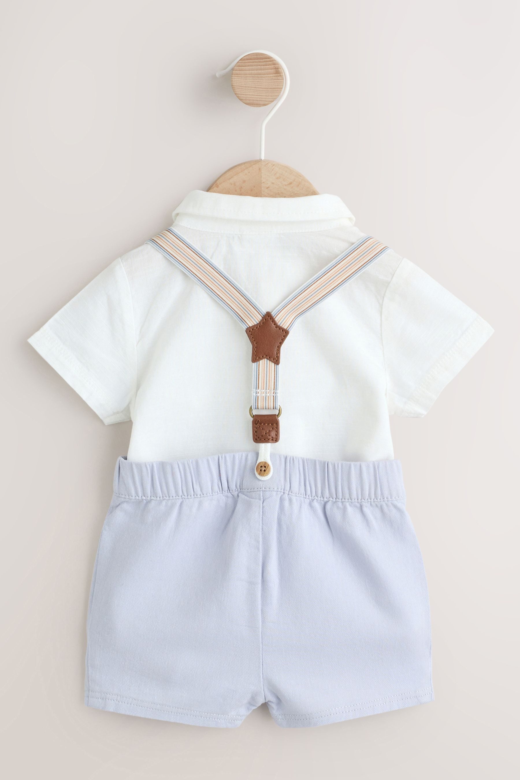 Next Hemd & Hose 3-tlg Baby-Set: Hemd-Body, Shorts, Hosenträger (3-tlg) – Bild 2 von 5
