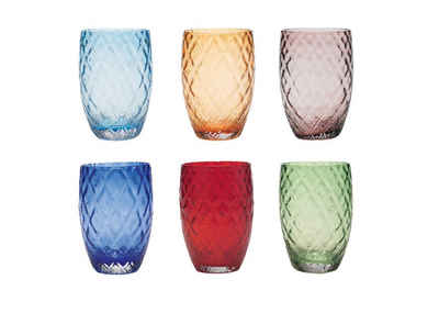 Zafferano Gläser-Set Losanghe, bunte und handgefertigte Gläser Mischbox