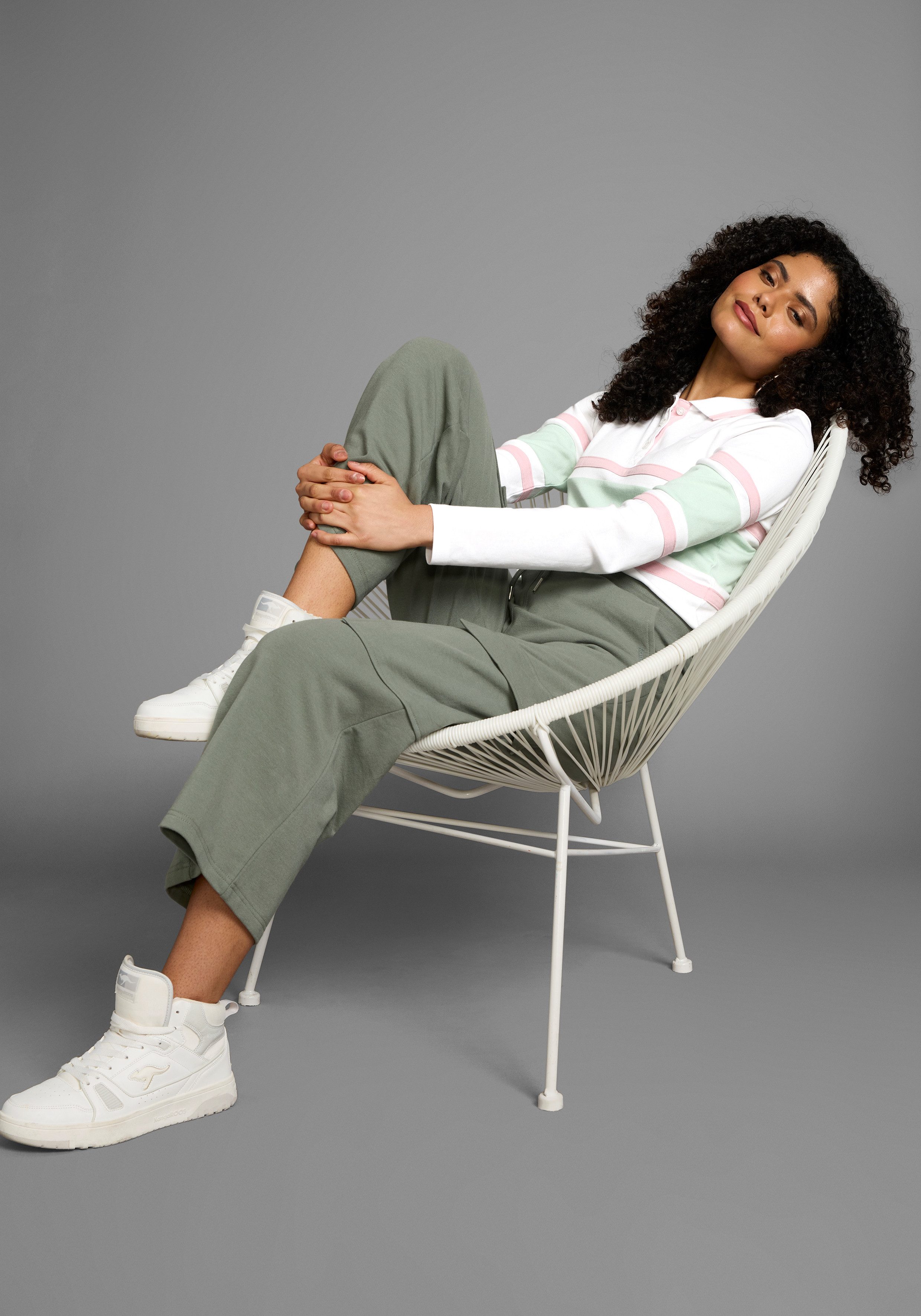 KangaROOS Poloshirt langarm und Streifen günstig online kaufen