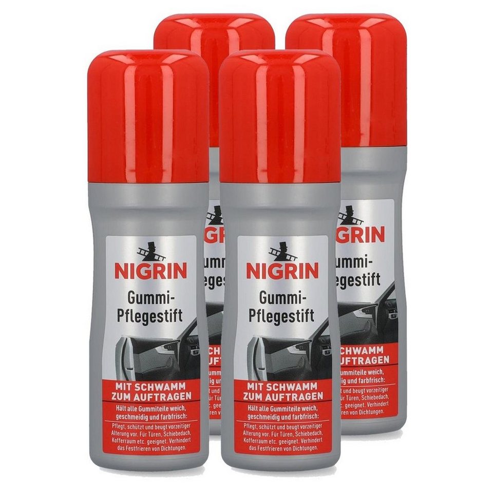 NIGRIN NIGRIN Gummi- Pflege Stift 75ml - Mit Schwamm zum auftragen (4er  Pack) Auto-Reinigungsmittel
