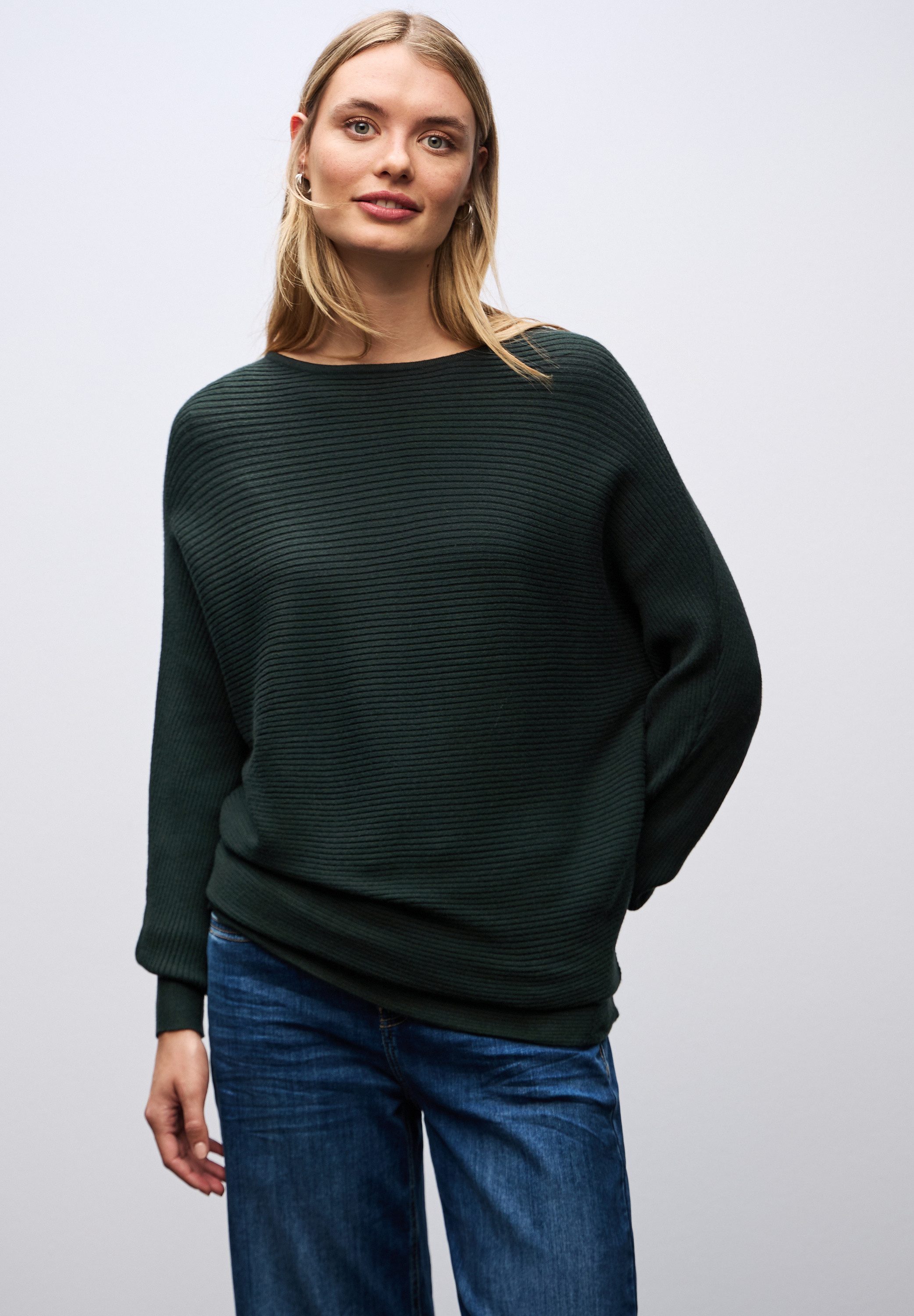 STREET ONE Strickpullover mit feiner Struktur und weitem Schnitt