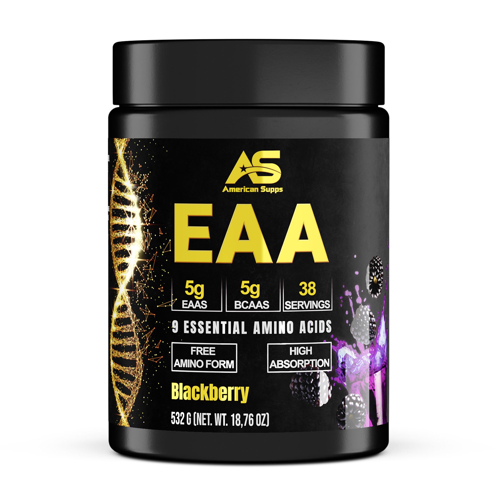 American Supps American Supps EAA Essential Amino Acids Aminosäuren mit BCAA Pulver, 532 g
