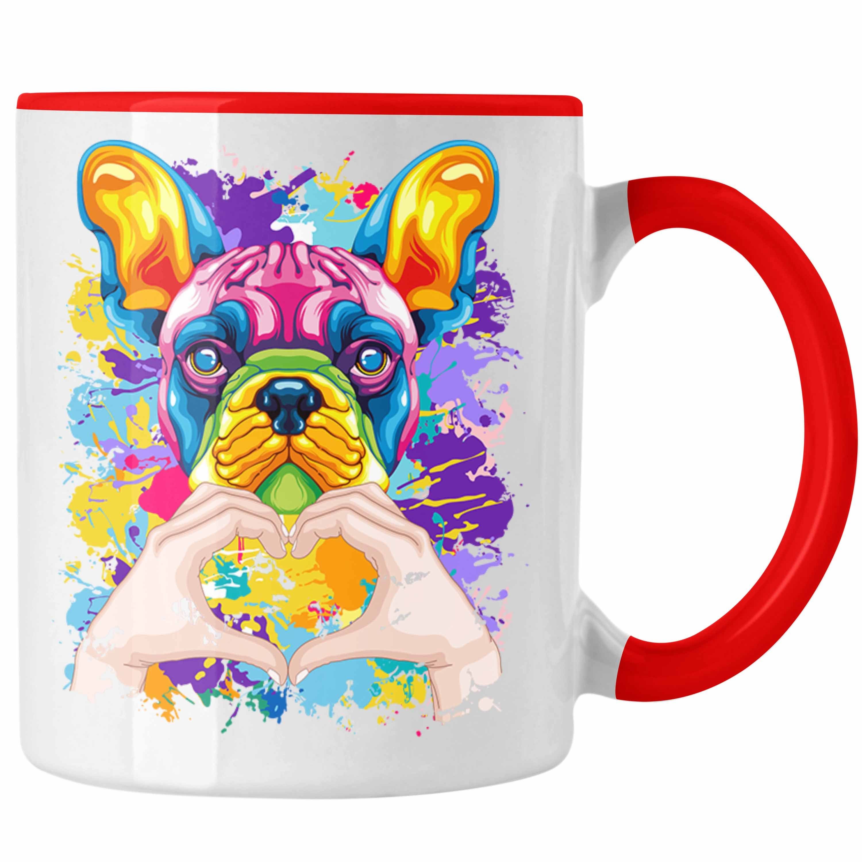 Trendation Tasse Französische Bulldogge Besitzer Farbe Love Tasse Geschenk Lustiger Spr Rot