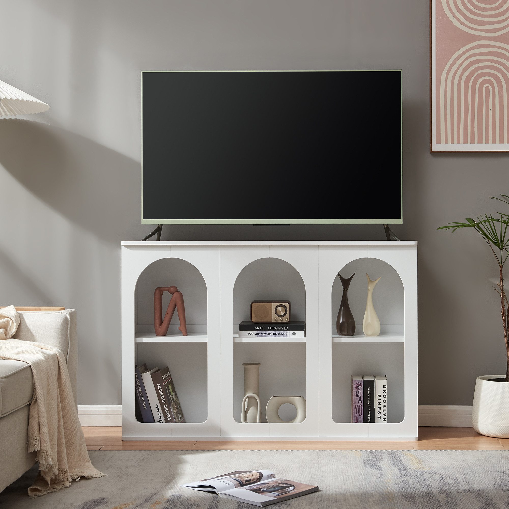 en.casa Sideboard, »Trorhun« mit 6 offenen günstig online kaufen