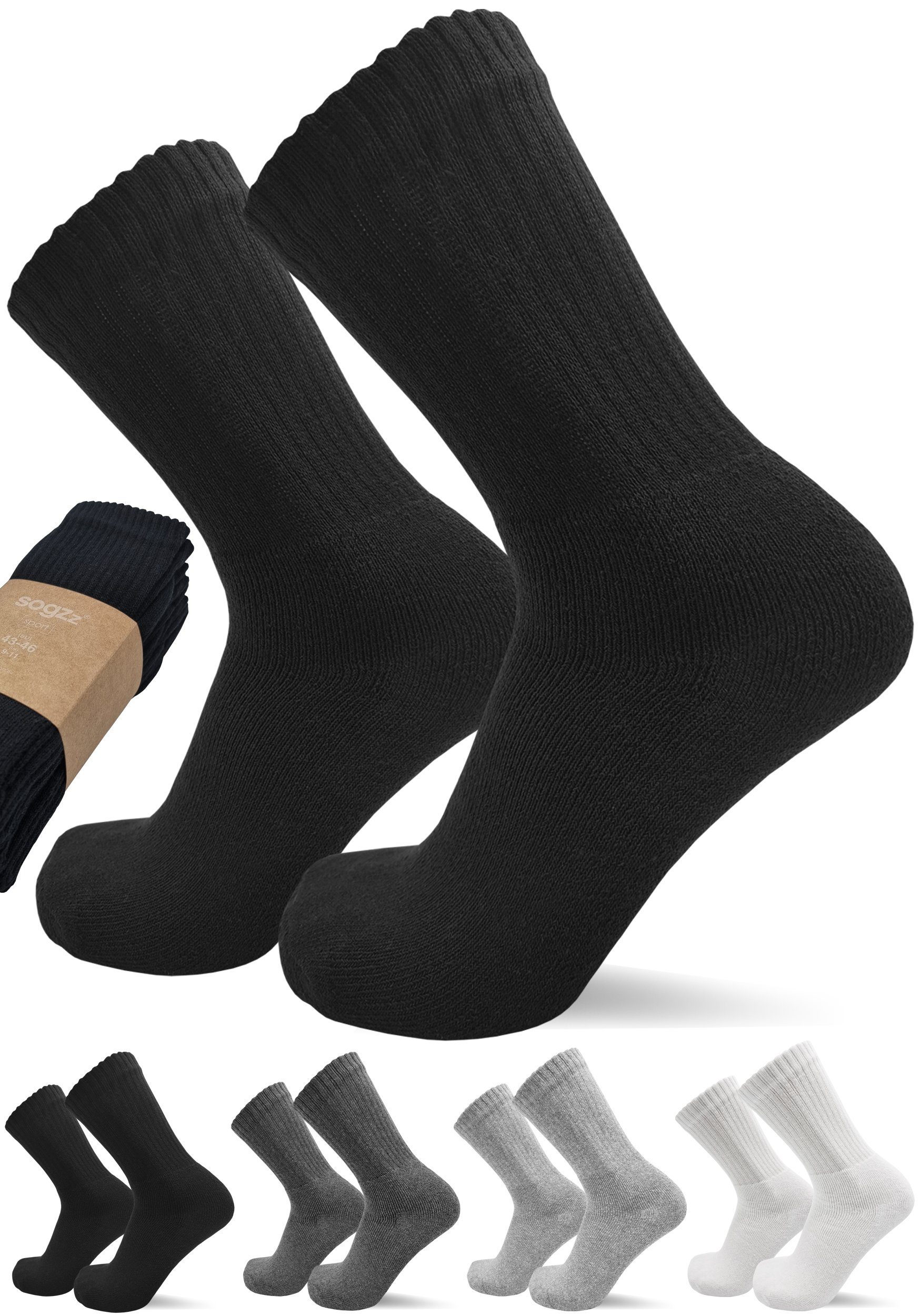 sogzz Tennissocken 5-30 Paar Sportsocken 80% Baumwolle Arbeitssocken Herren Damen (Modell: Sport Basic, 30-Paar)