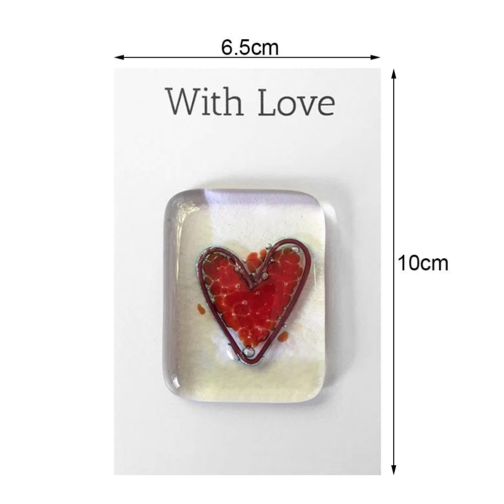 Glas blue Weihnachtskarte Karte Geschenk light Tragbare Pocket Valentinstag Blusmart Andenken Herz Token