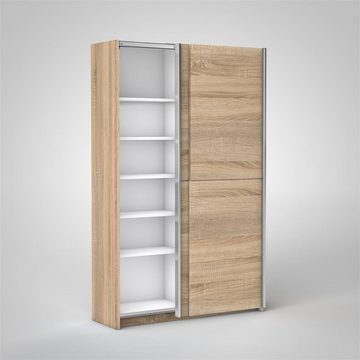 möbelando Schwebetürenschrank Fred 125 x 195,5 x 38 cm (B/H/T)