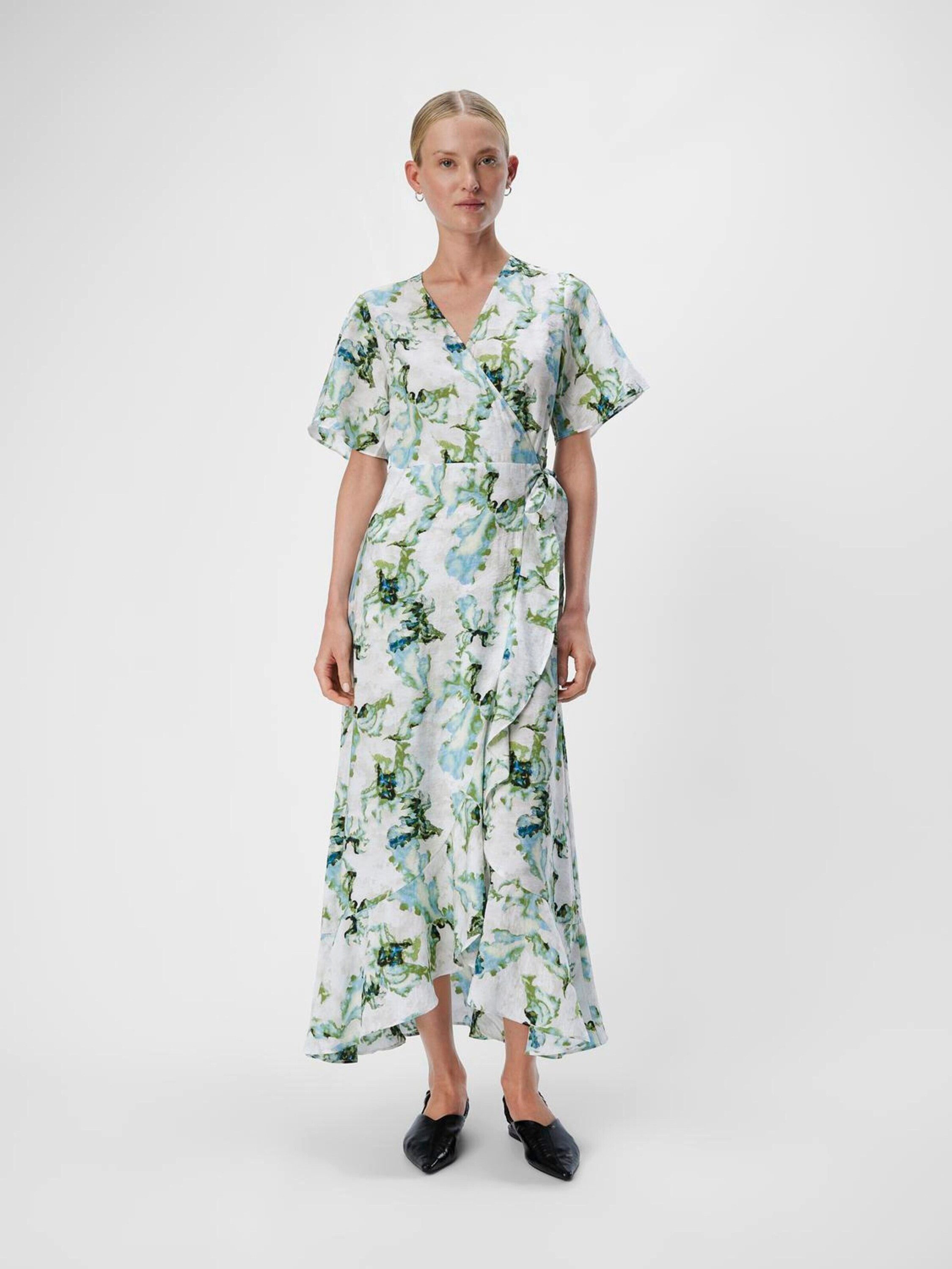Object Maxikleid OBJIdda Papaya (1-tlg) Wickel-Design