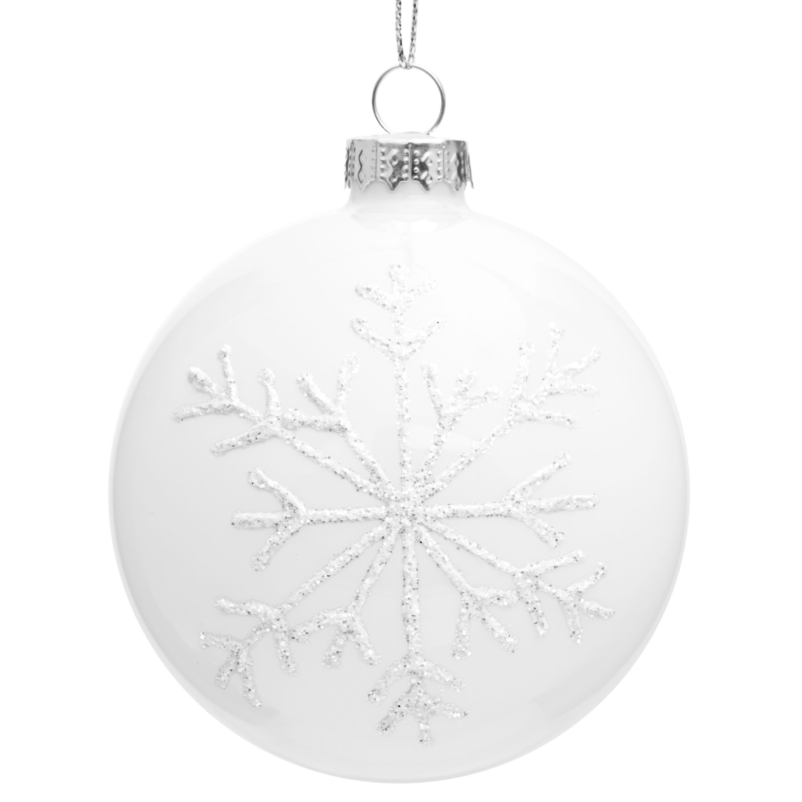 SIKORA Christbaumschmuck Highlights Weiss 4er Set Christbaumkugeln aus Glas günstig online kaufen