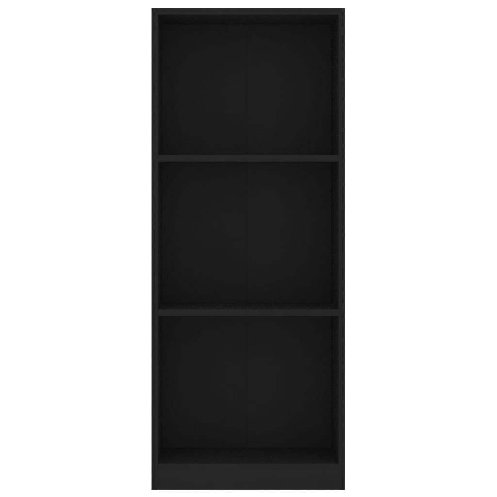 3 Holzwerkstoff Fächer Bücherregal furnicato Schwarz cm 40x24x108