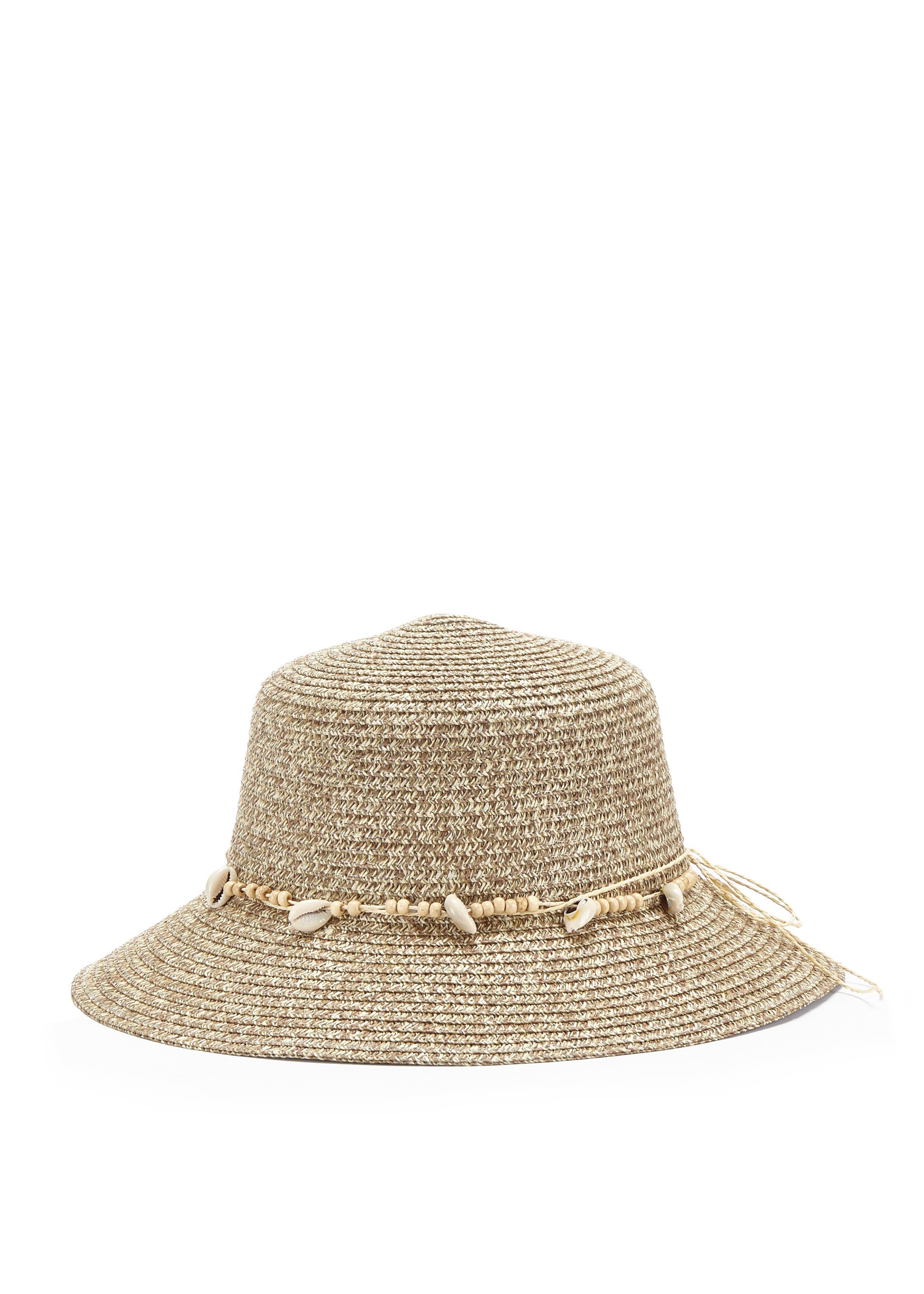 LASCANA Strohhut Sommerhut mit Band mit Ziermuscheln, Strohhut