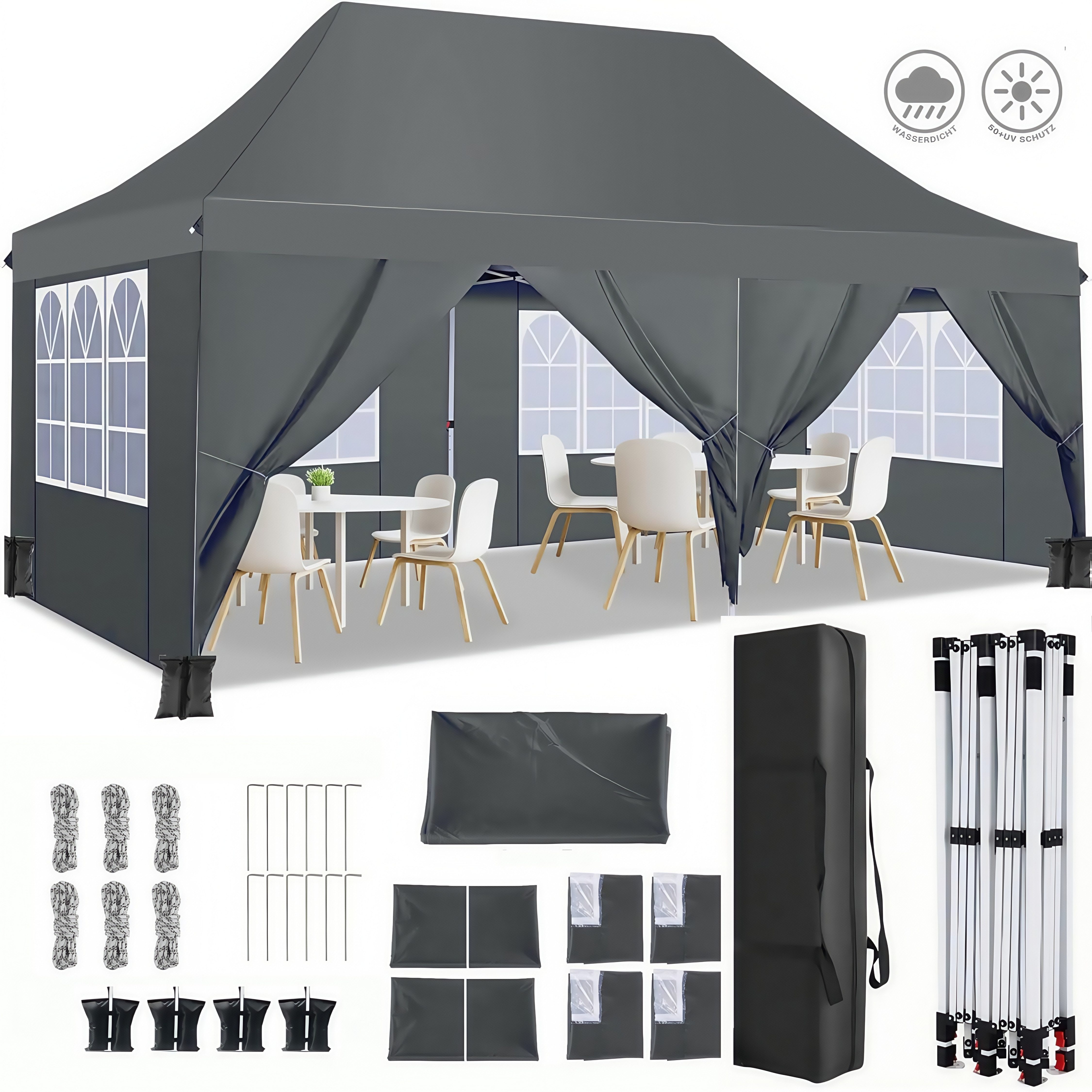 Tooluck Faltpavillon 3X6m Wasserdicht UV 50+ günstig online kaufen
