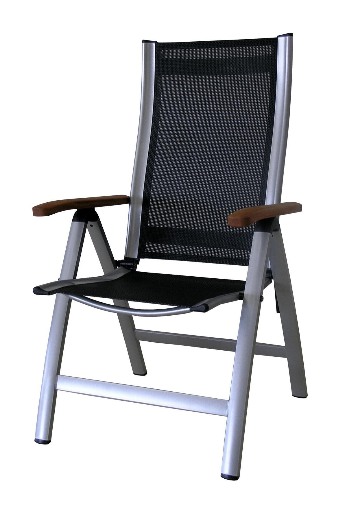 Sun Garden Gartenstuhl Klappsessel ASS Comfort S006-M17 silber-schwarz Klappstuhl Sun Garden