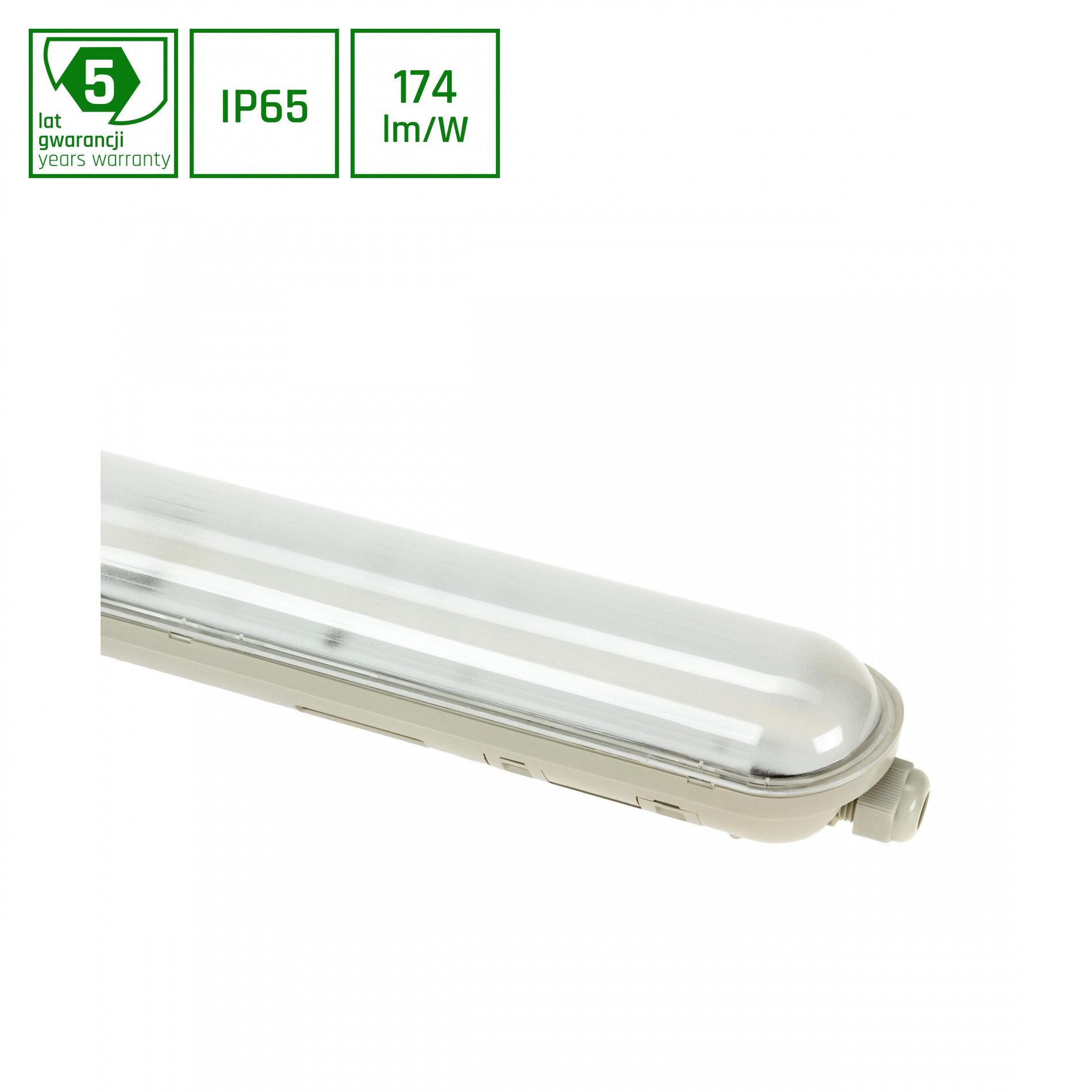 LED Außen-Wandleuchte LED LIMEA 38W 120cm Feuchtraumleuchte 6600lm IP65 grau Kaltweiß 6000K