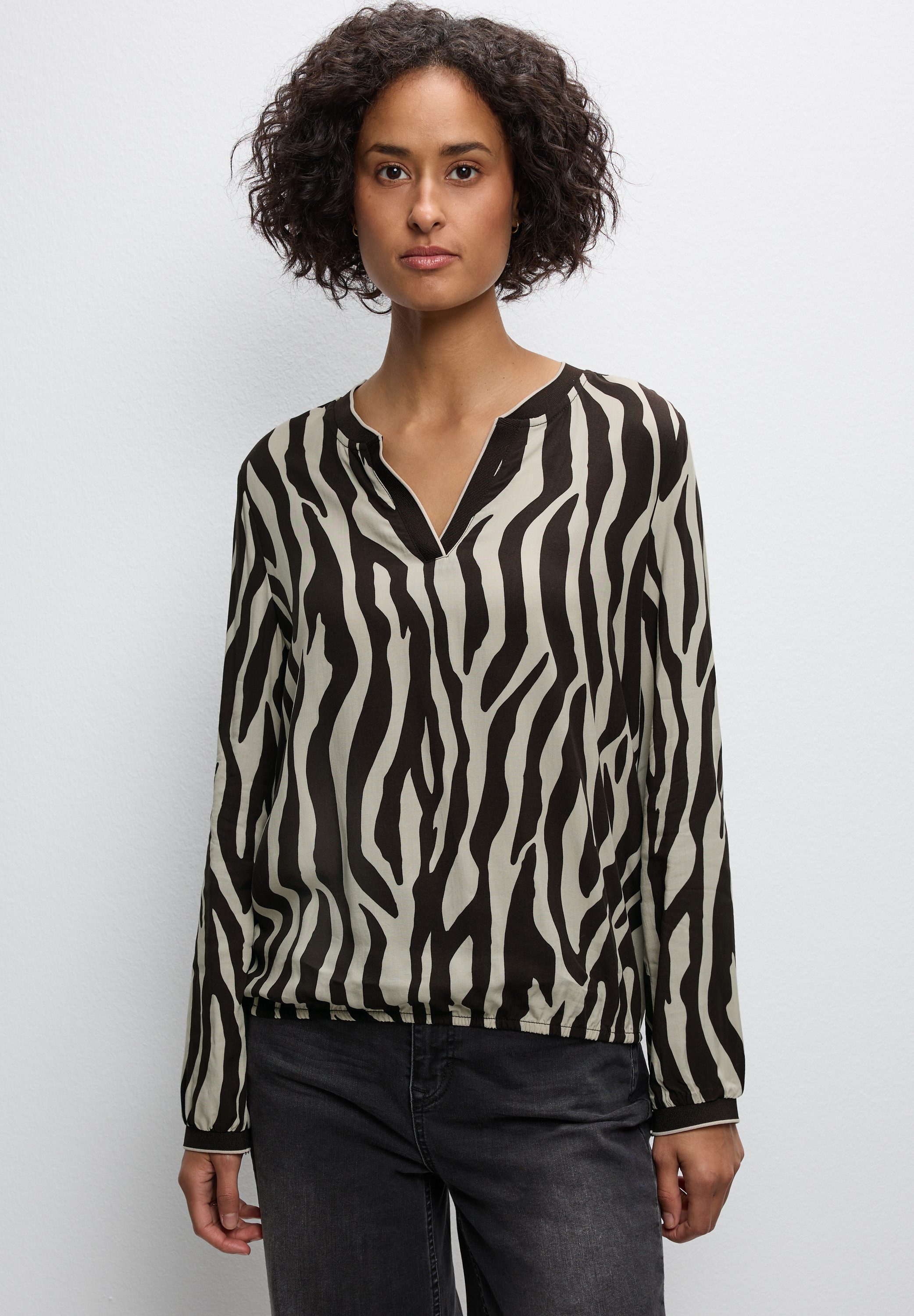 STREET ONE Langarmbluse mit All-Over Print günstig online kaufen
