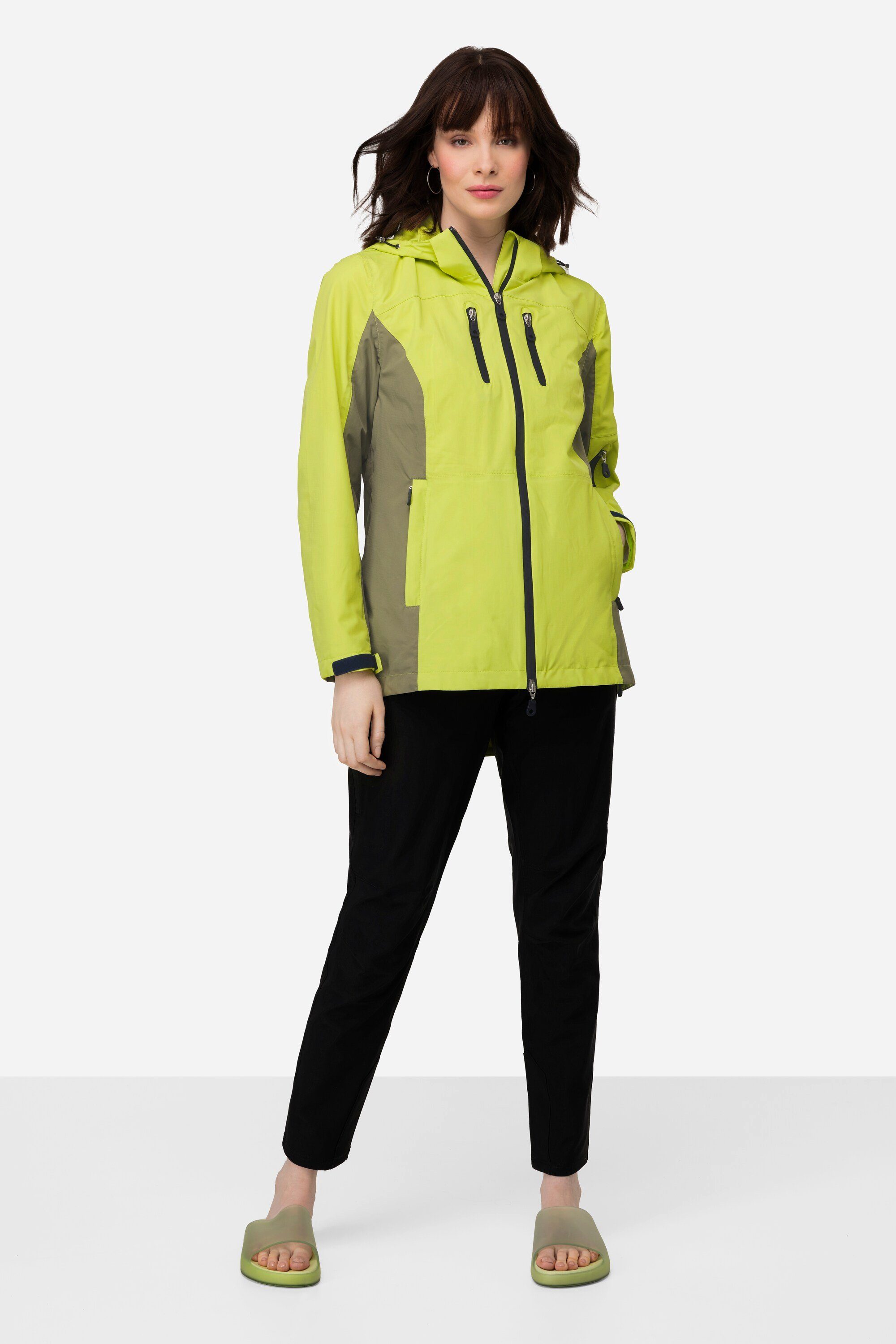 wasserabweisende Funktionsjacke limonengrün Laurasøn Funktions-Jacke Zipper Kapuze