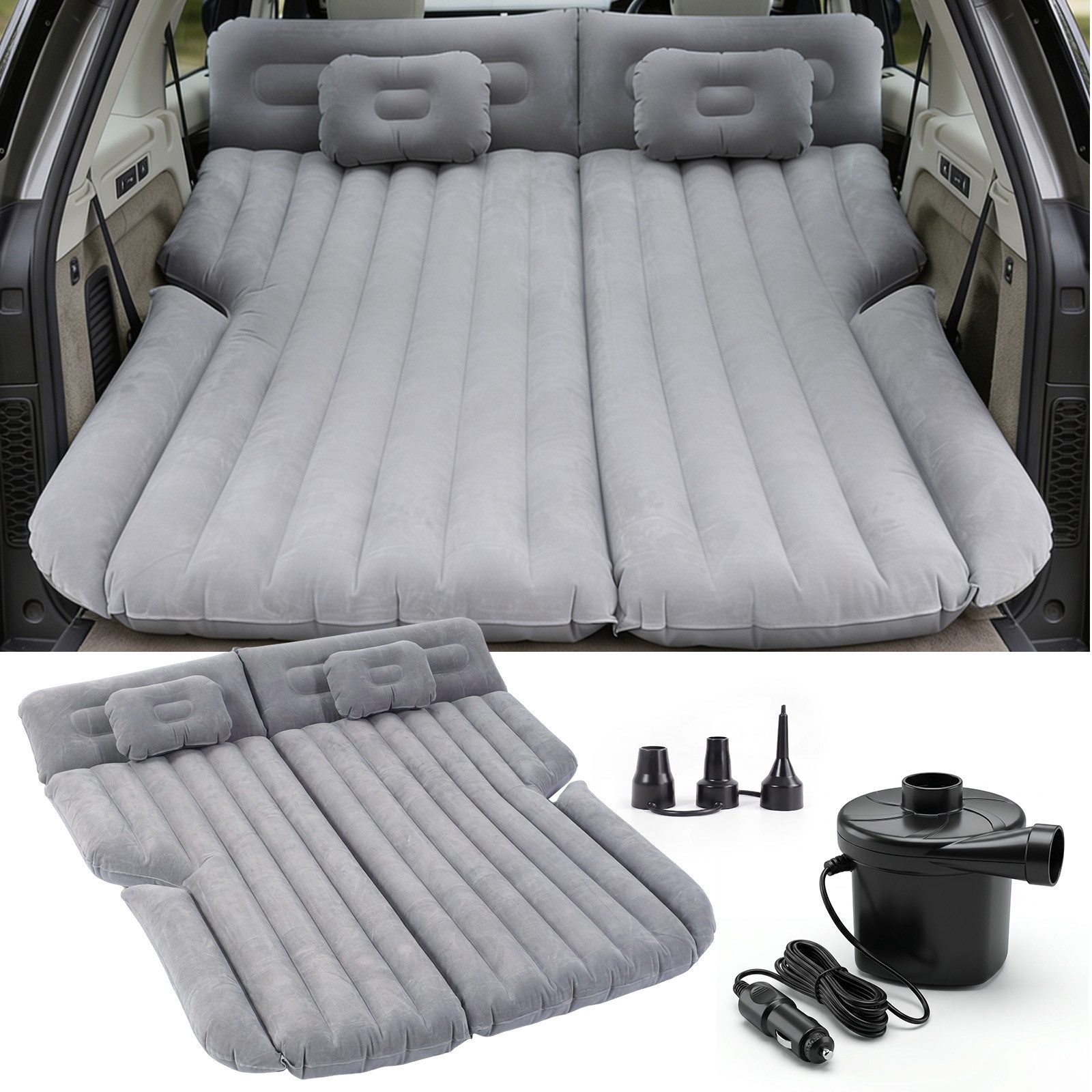 Sekey Luftbett Auto Matratze Hinten Luftmatratze Selbstaufblasend 185 x 144 x 12 cm, SUV Luftmatratze für SUV, Kombi, Van, Minivan, MPV, RV und Pickup