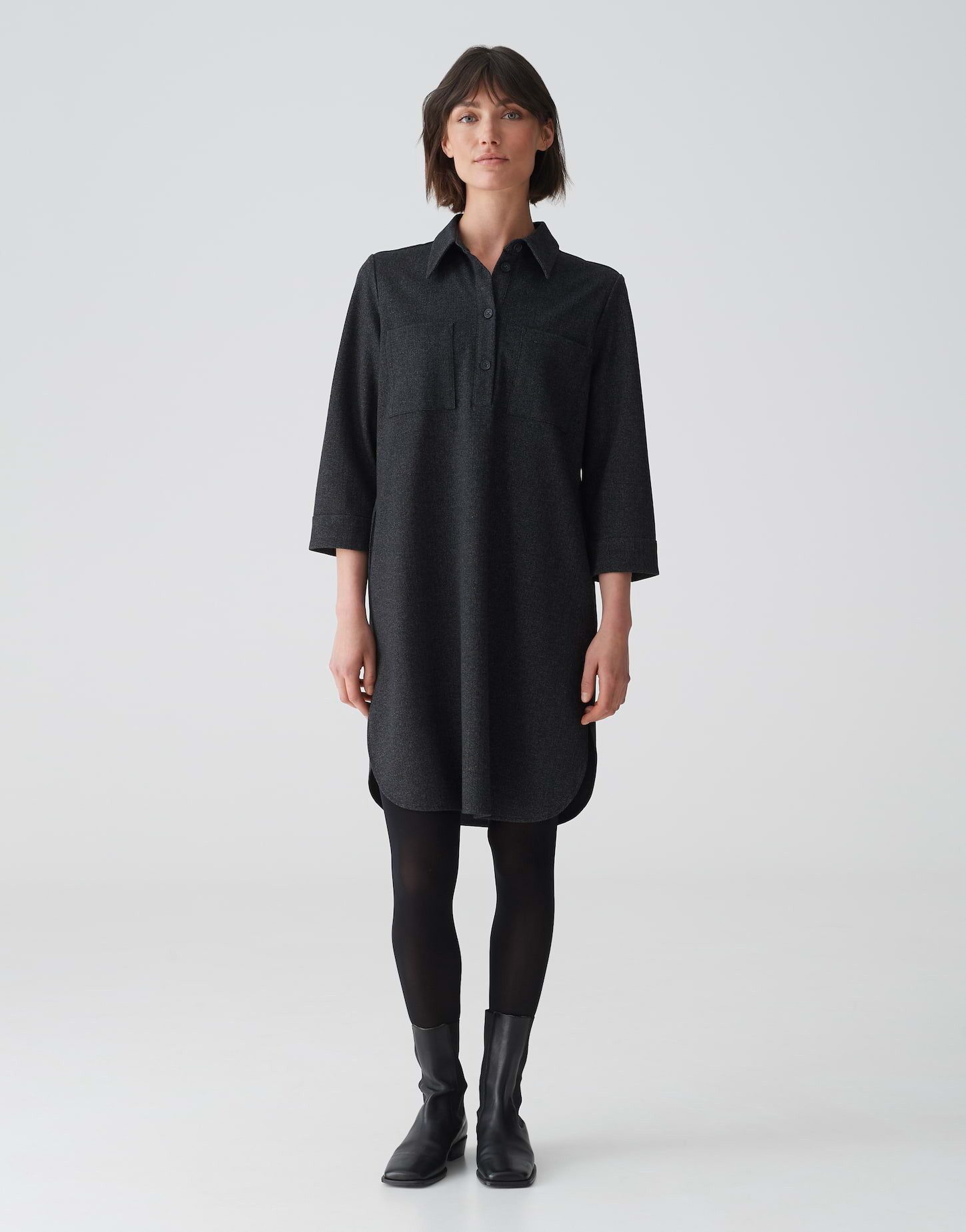 Hemdblusenkleid Hemdblusenkleid WENSO Loose aus softem Viskose Mix