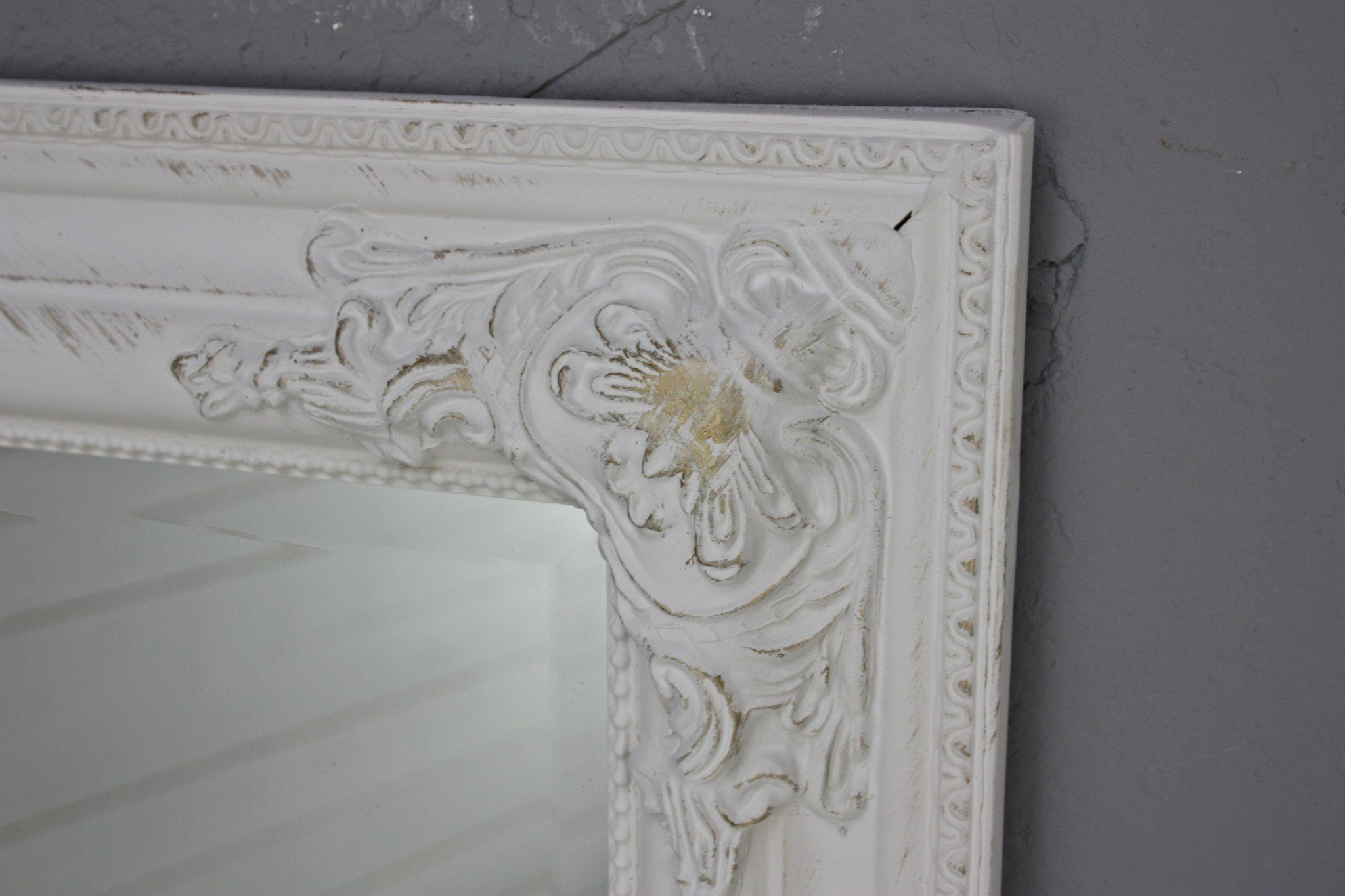 Look 132x72x7 cm Wandspiegel barock weiß weiß elbmöbel 132cm Wandspiegel Spiegel: Holz, Vintage Spiegel