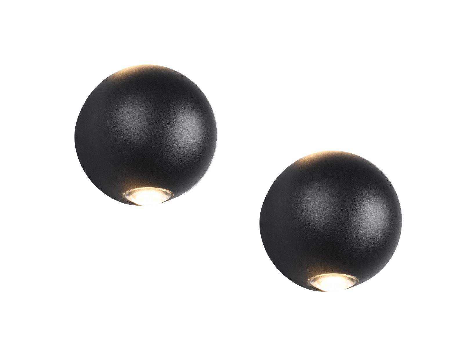 TRIO Leuchten LED Außen-Wandleuchte, LED fest integriert, Warmweiß, 2er SET kleine Außenleuchten Wand, Up Down Fassadenbeleuchtung Ø 10cm