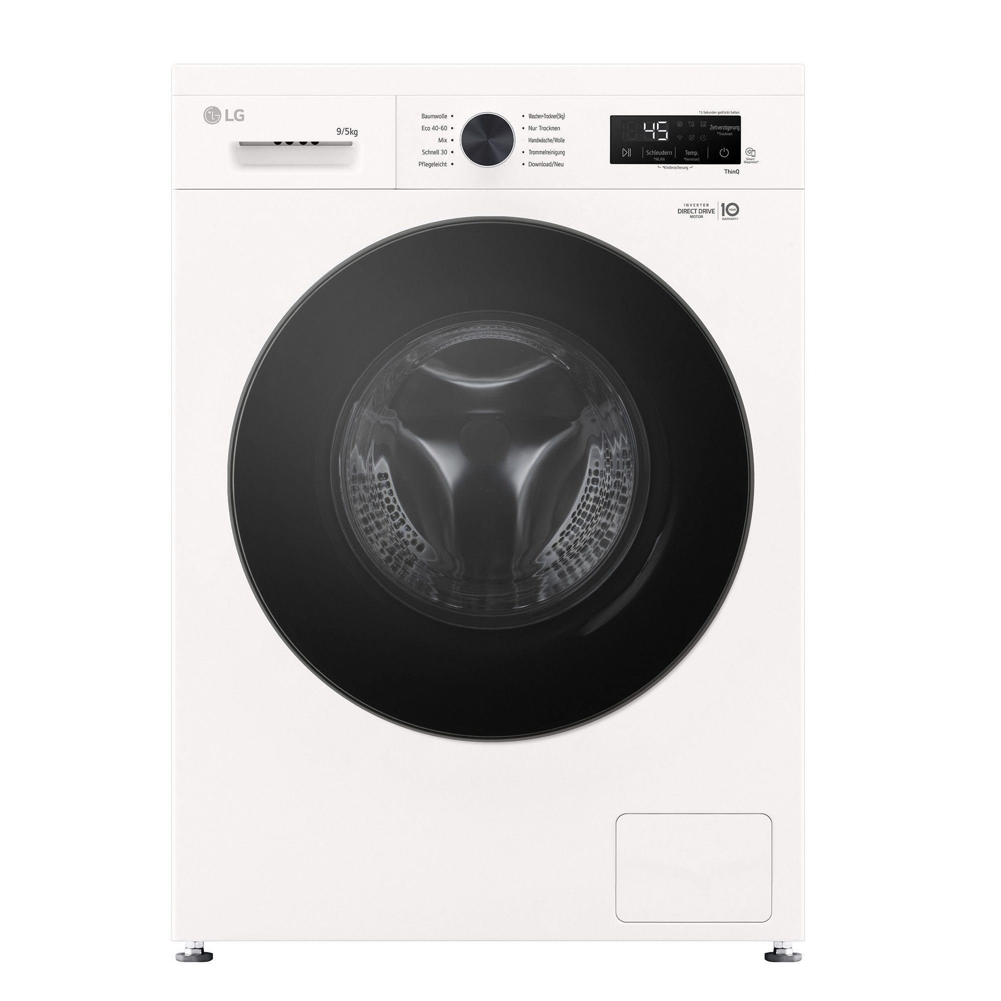 LG Waschtrockner Serie 5 W4WB3095Y, 9 kg, 5 kg, 1310 U/min, Reversive Trommel: Wäsche verklumpt nicht und wird aufgelockert