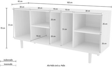 Woodman Sideboard Malic, Breite 160 cm, im schlichten skandinavischen Design