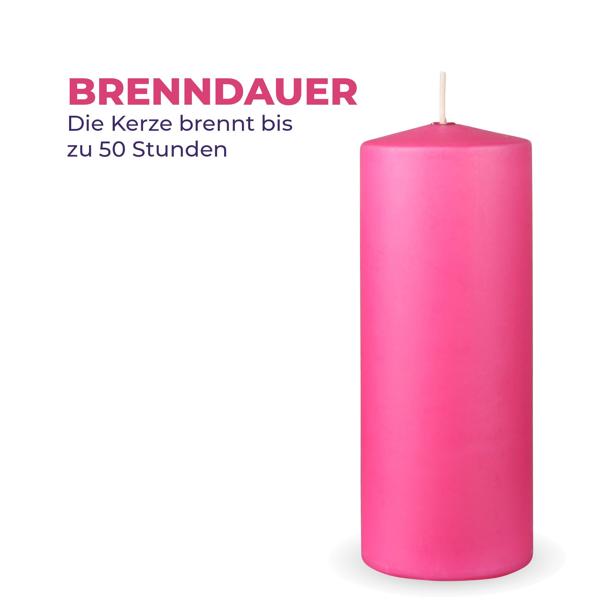 HS Candle Stumpenkerze Säulenkerze Ø7cm (1-tlg), Wachskerzen - unparfümiert günstig online kaufen