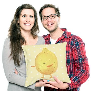 Mr. & Mrs. Panda Dekokissen BestFriends-Lemon - Gelb Pastell - Geschenk, Kissenhülle, gute Laune