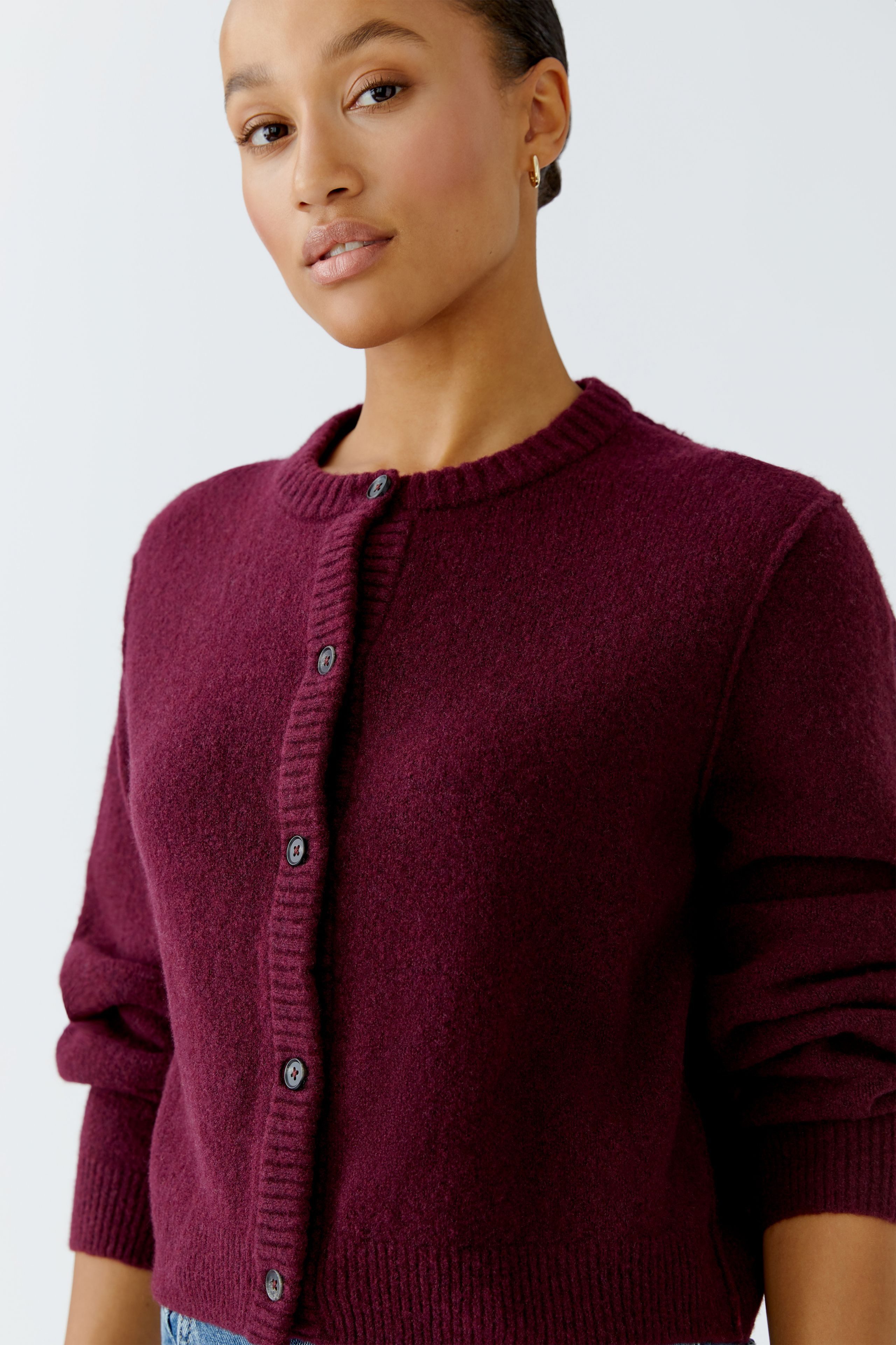 Oui Strickjacke Oui Strickjacke ILAYA - bramble berry (1-tlg)