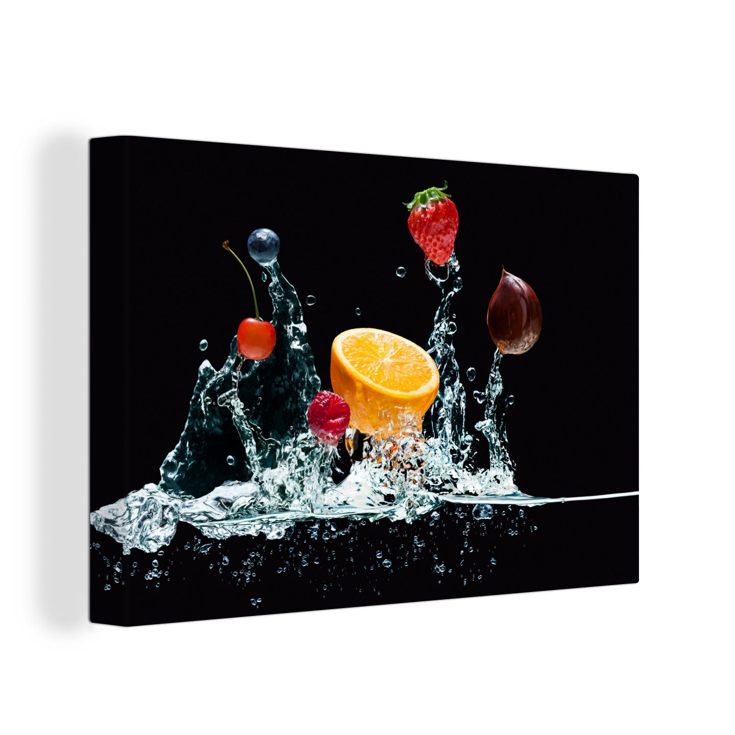 OneMillionCanvasses® Leinwandbild Wasser - Obst - günstig online kaufen