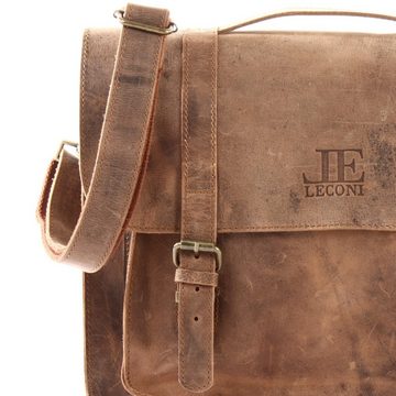 LECONI Aktentasche Messenger Bag Damen Herren Leder vintage LE3055