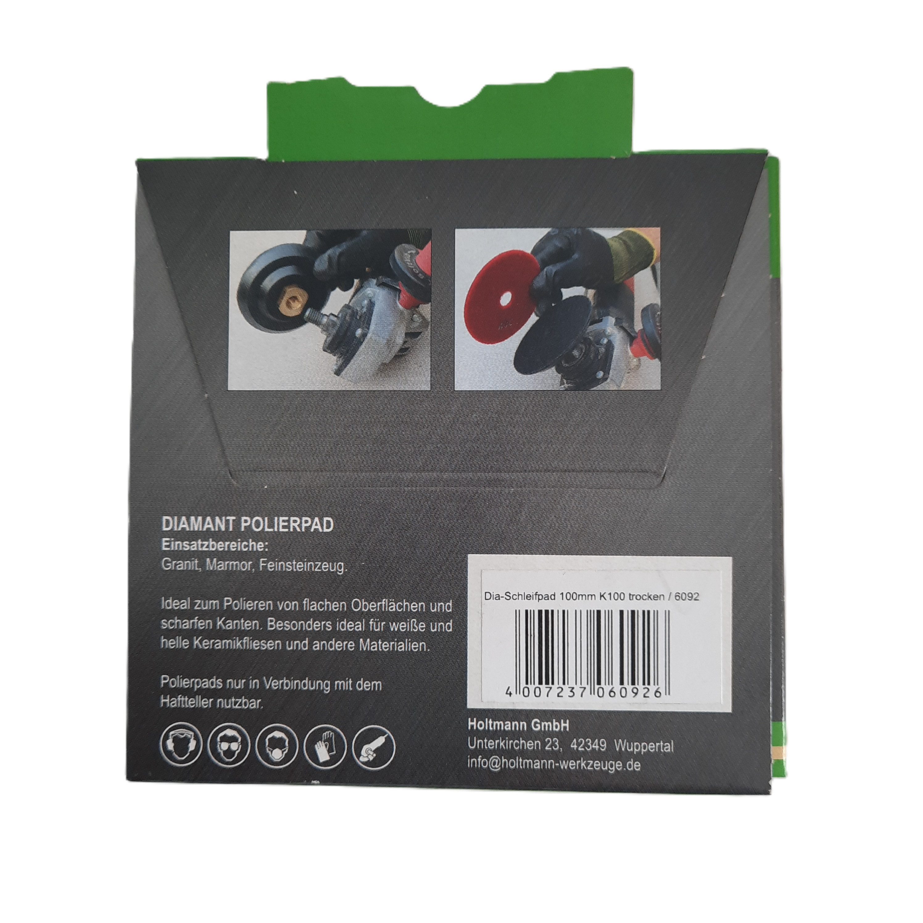 Hufa Polierscheibe Hufa Fliesen Naturstein Diamant Klett Polierpad Ø 100mm Korn 100, extreme Standzeit und ein sauberes Schliffbild