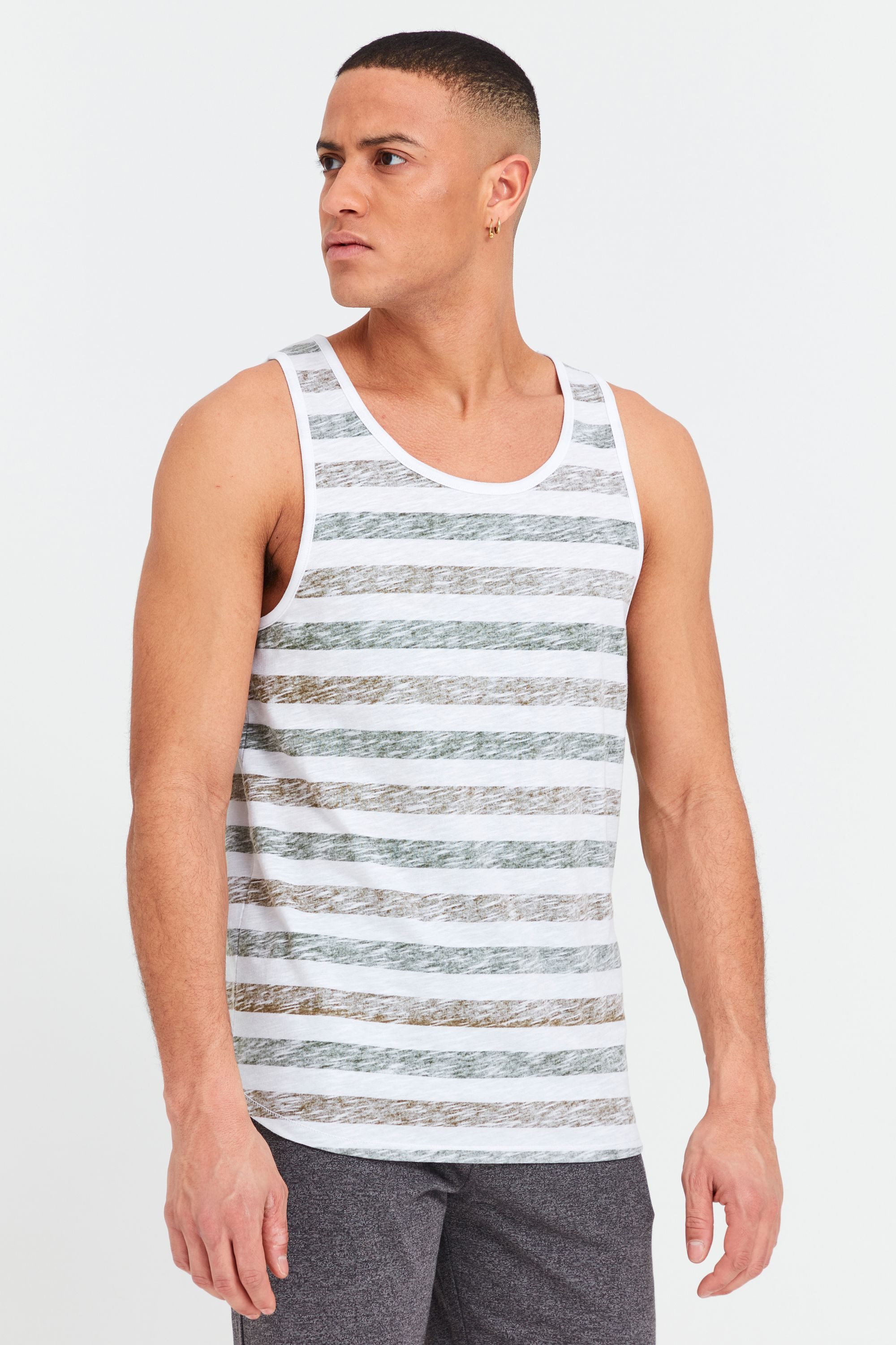 !Solid Tanktop SDMende Ärmelloses Shirt mit Streifen